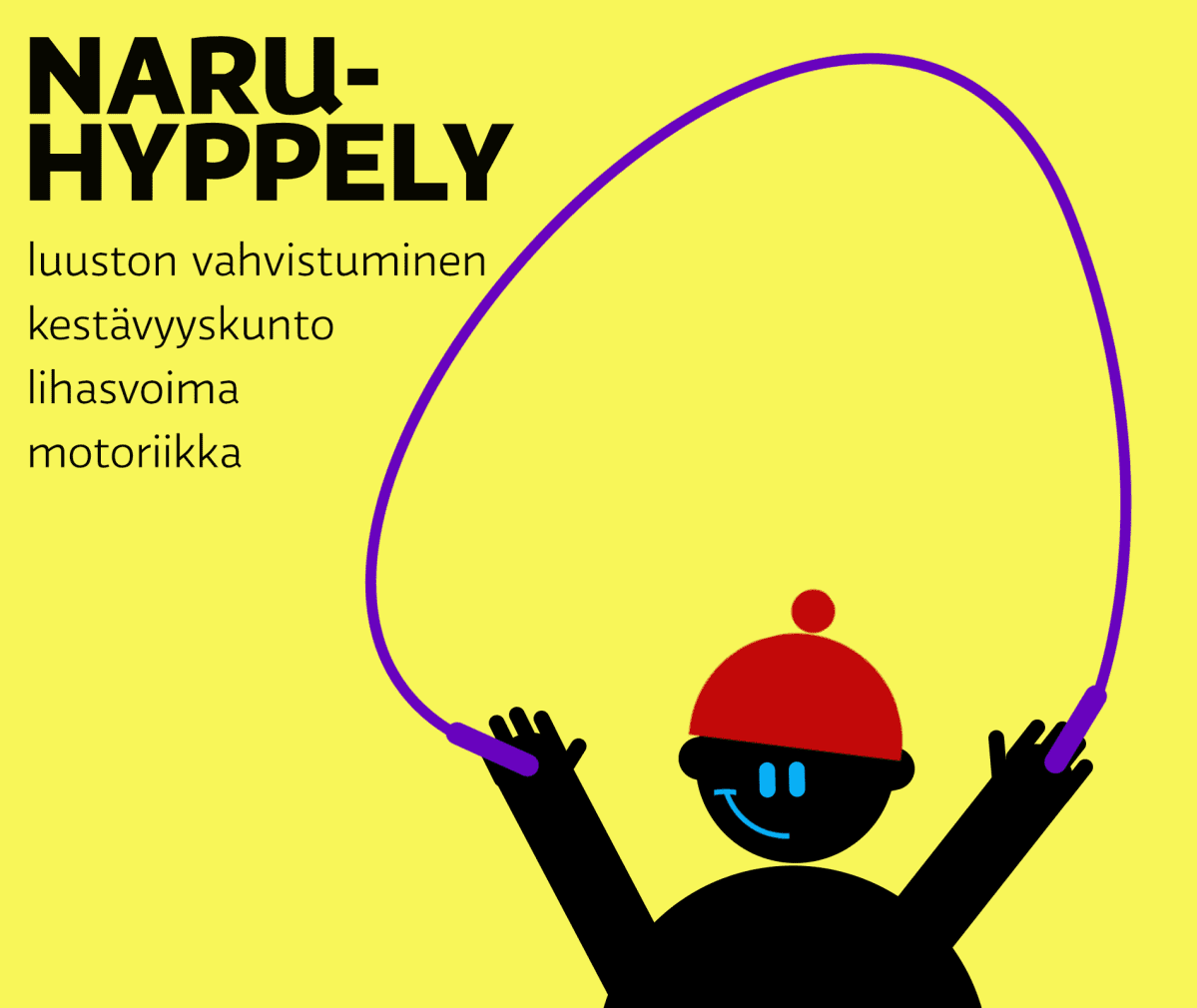 Kuvitus lasten liikunta: naruhyppely