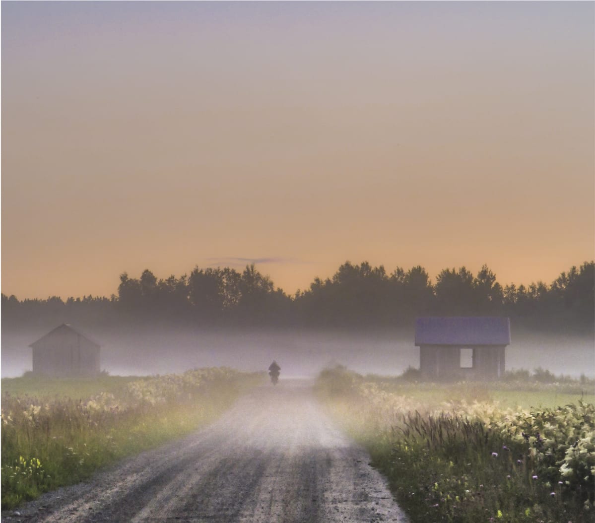 Mopoilija kuvattuna peltoaukealla.