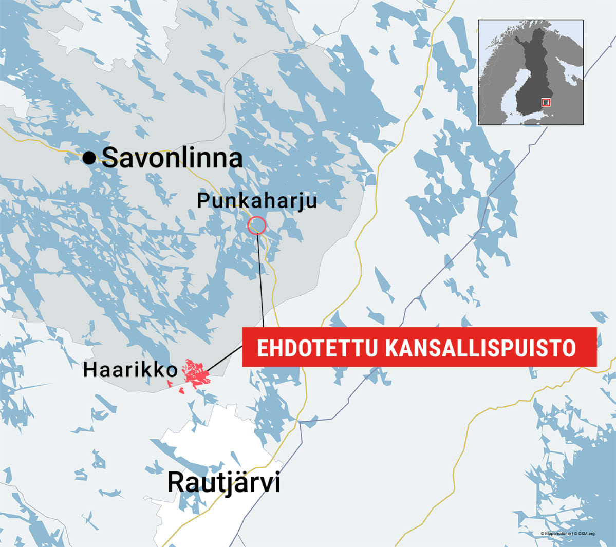 Punkaharjun-Haarikon kansallispuisto, Haarikko, Punkaharju, Etelä-Karjala, Rautjärvi, Kouvola, ympäristönsuojelu