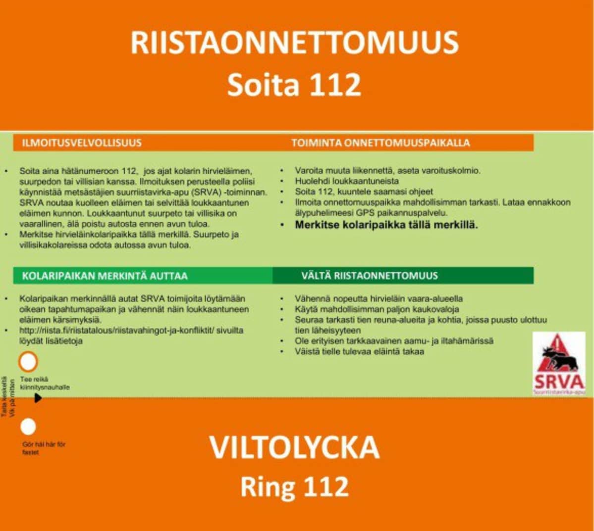 Riistaonnettomuusmerkki Fuođđolihkuhisvuohtamearka Suomen riistakeskus Suoma fuođđoguovddáš