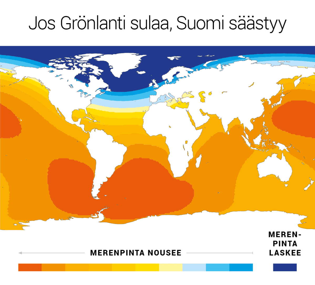 Jos Grönlanti sulaa, Suomi säästyy.
