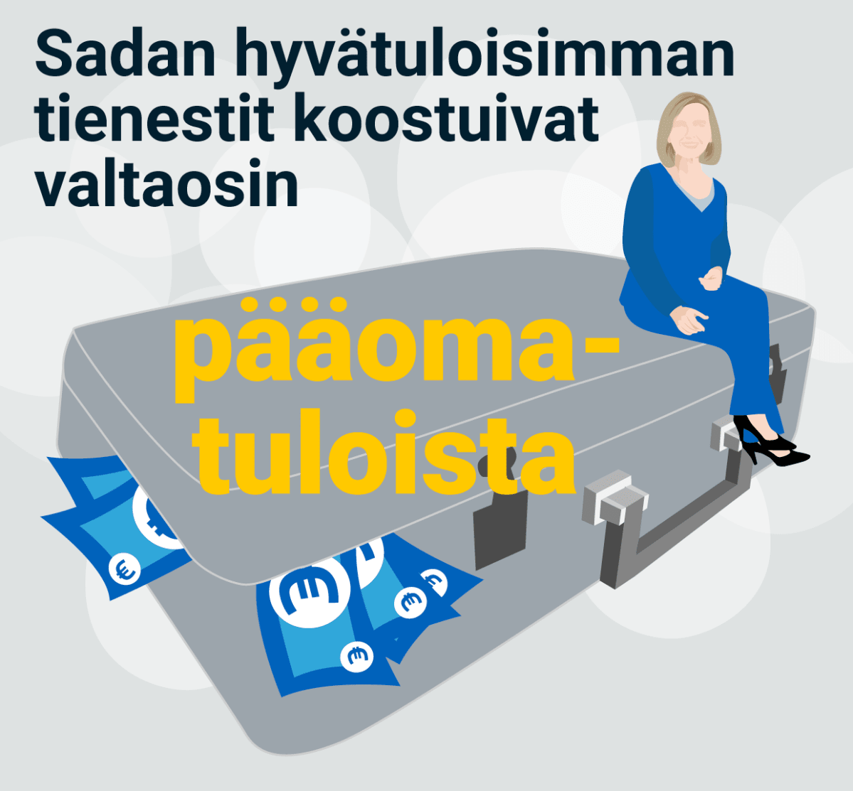 Sadan hyvätuloisimman tienistit koostuivat valtaosin pääomatuloista.