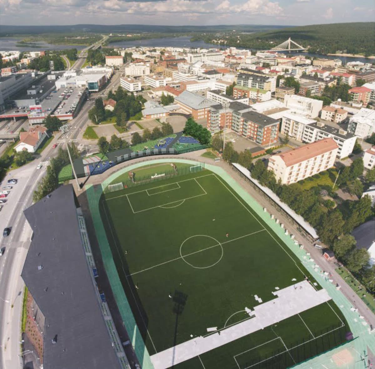 Rovaniemen keskuskentän ilmakuva