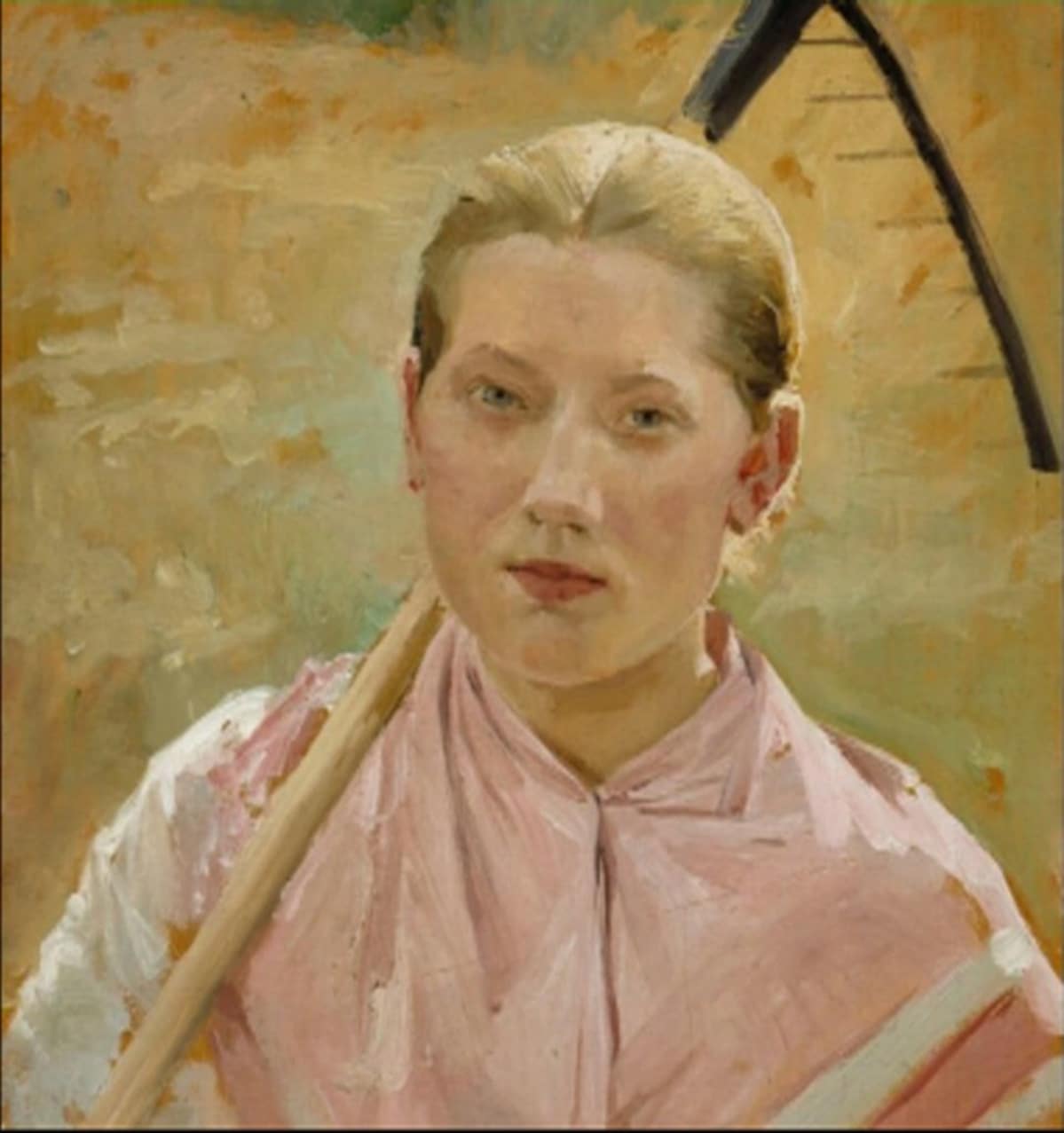 Albert Edelfeltin työ Haravatyttö vuodelta 1886.