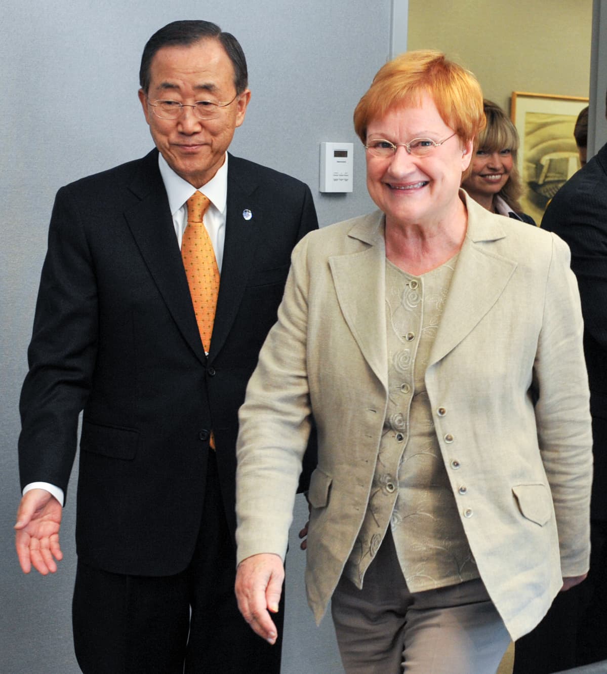 Presidentti Tarja Halonen tapasi pääsihteeri Ban Ki-Moonin YK:n päämajassa New Yorkissa 19. syyskuuta 2010.