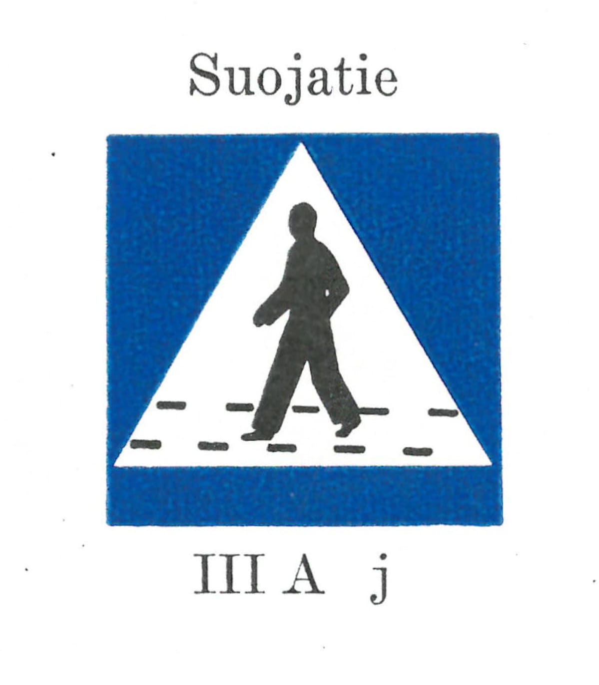Suojatien merkki vuodelta 1957