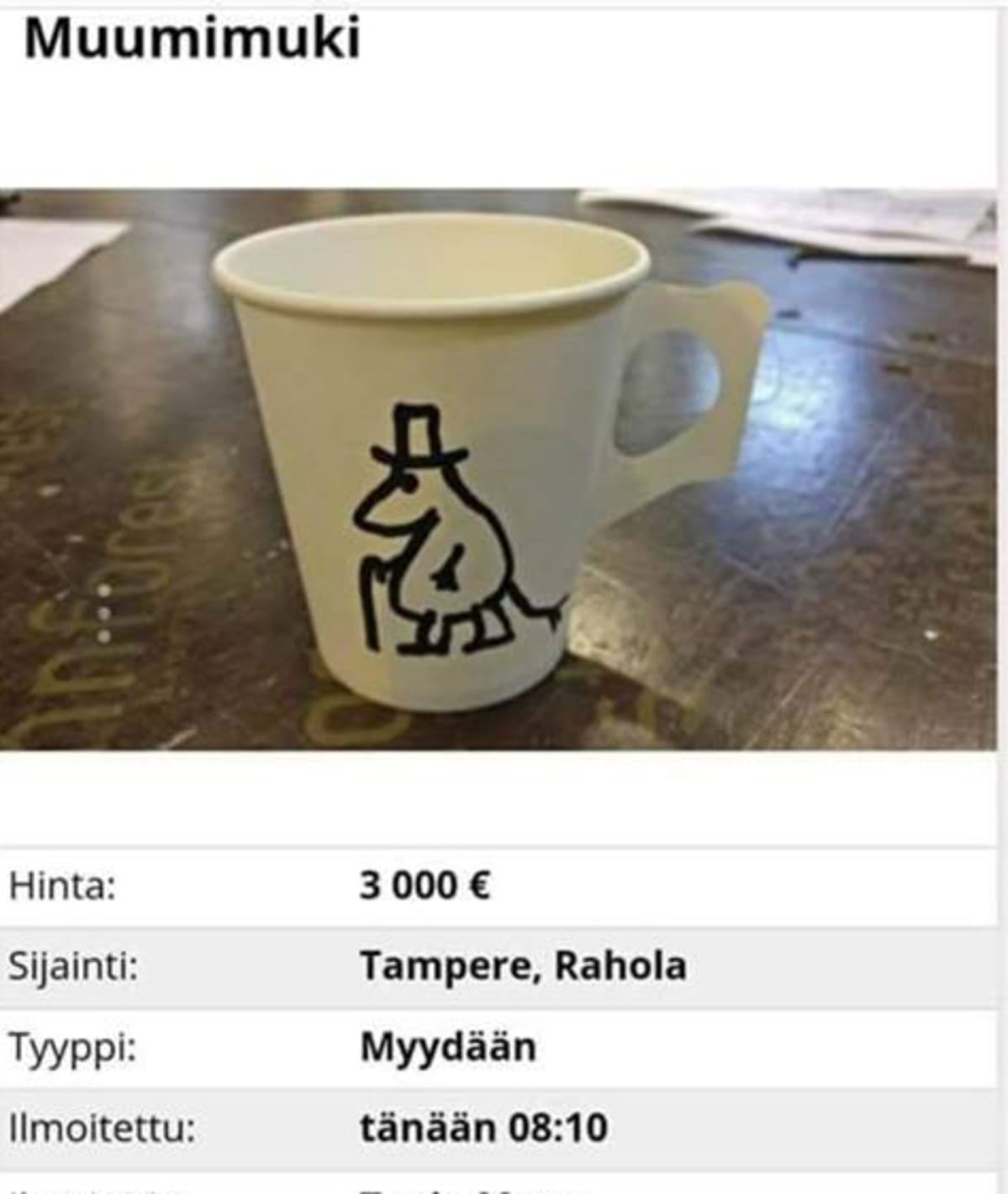 Tapio Mero piirsi hauskan muumimukin