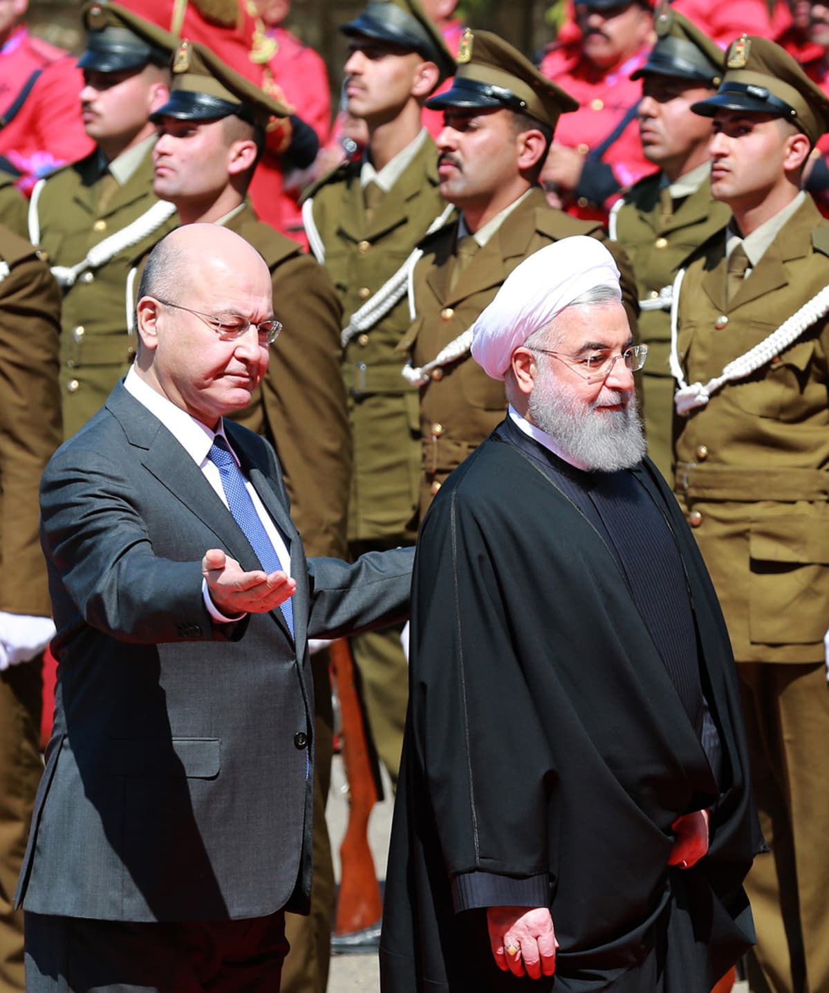 Barham Salih ja Hassan Rouhani.