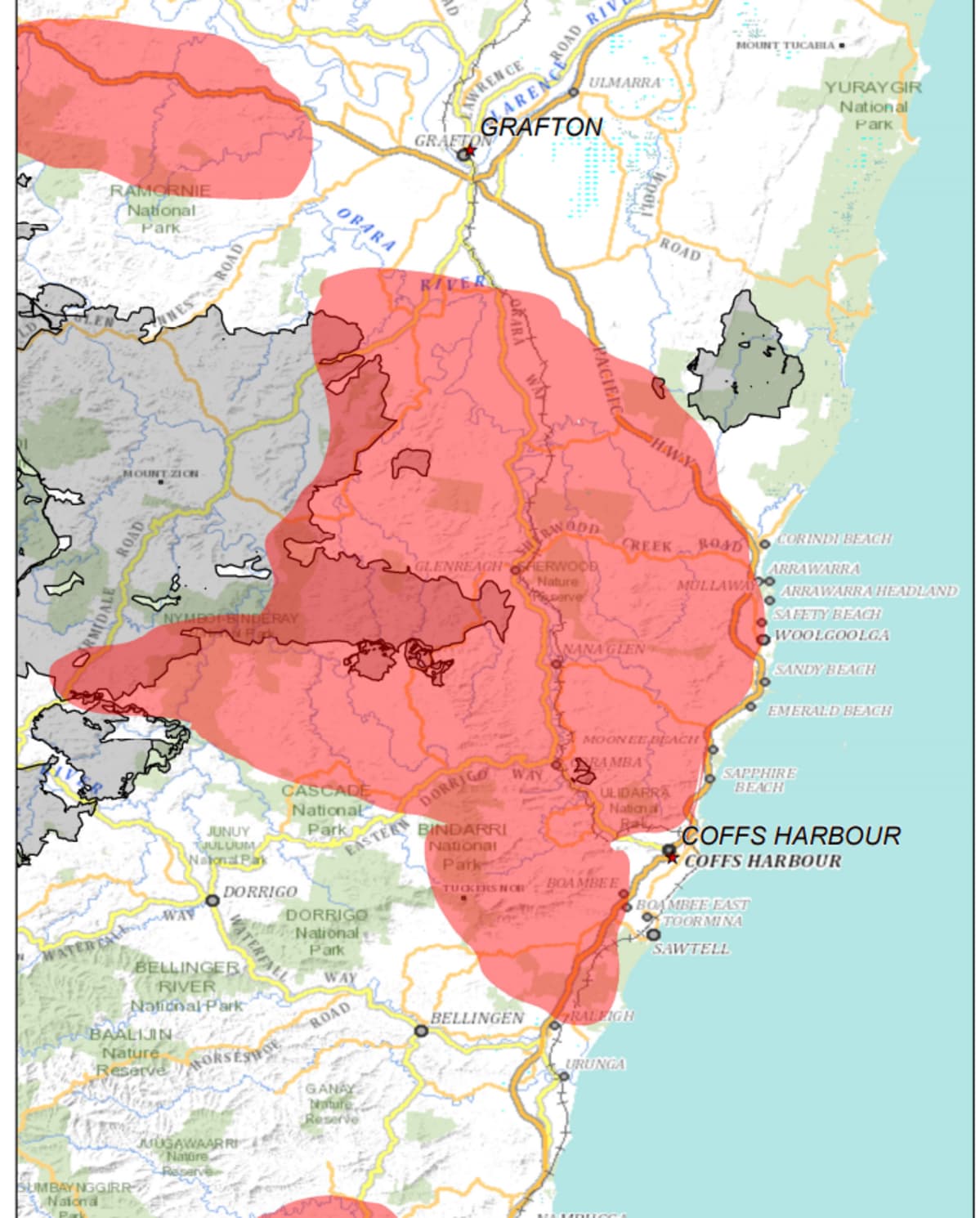 Australian metsäpalotilanne 11.11.2019.