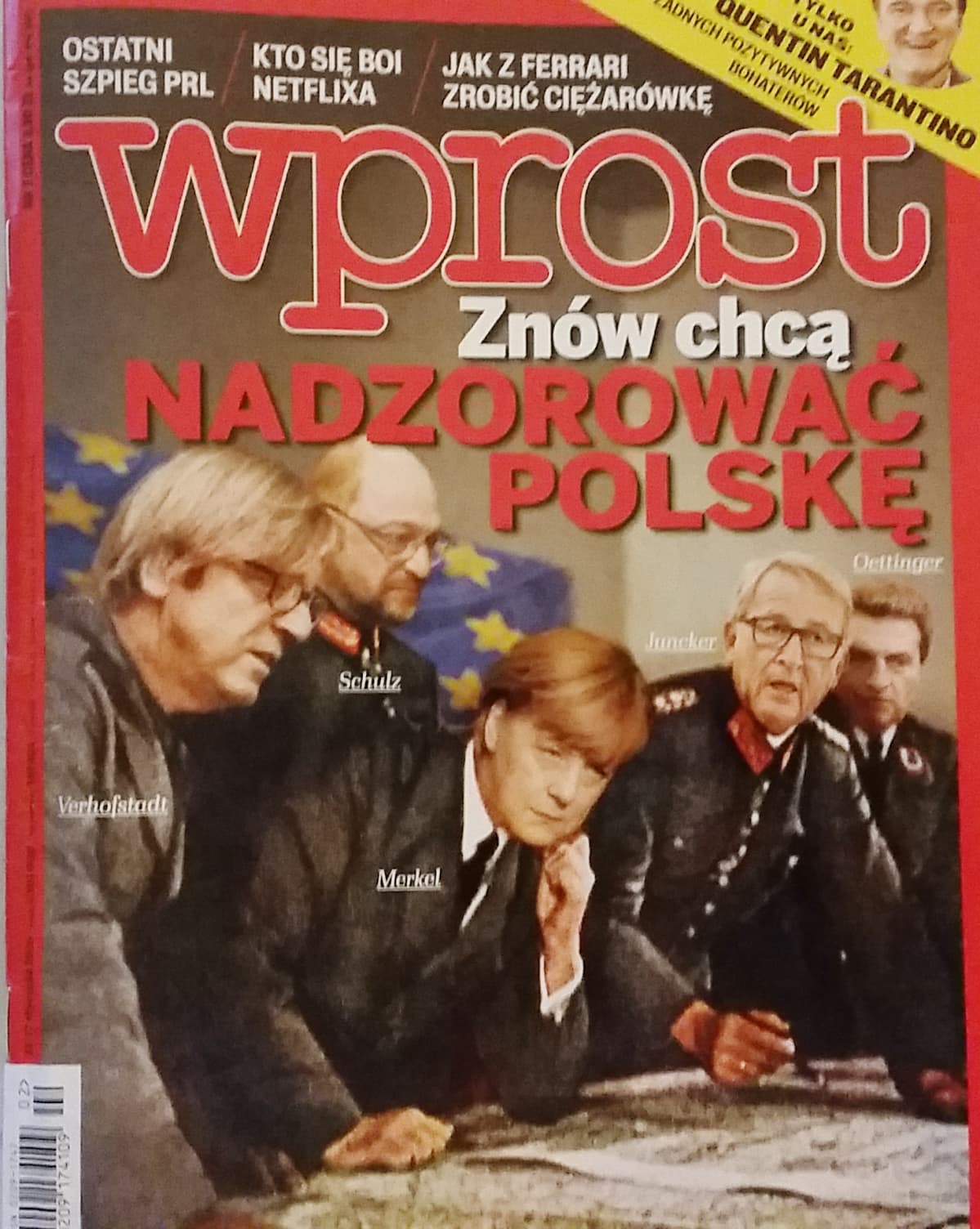 "Taas he haluavat kontrolloida Puolaa" Laki ja oikeus-puolueen lähellä oleva aikakauslehti esittää Merkelin Hitlerinä.