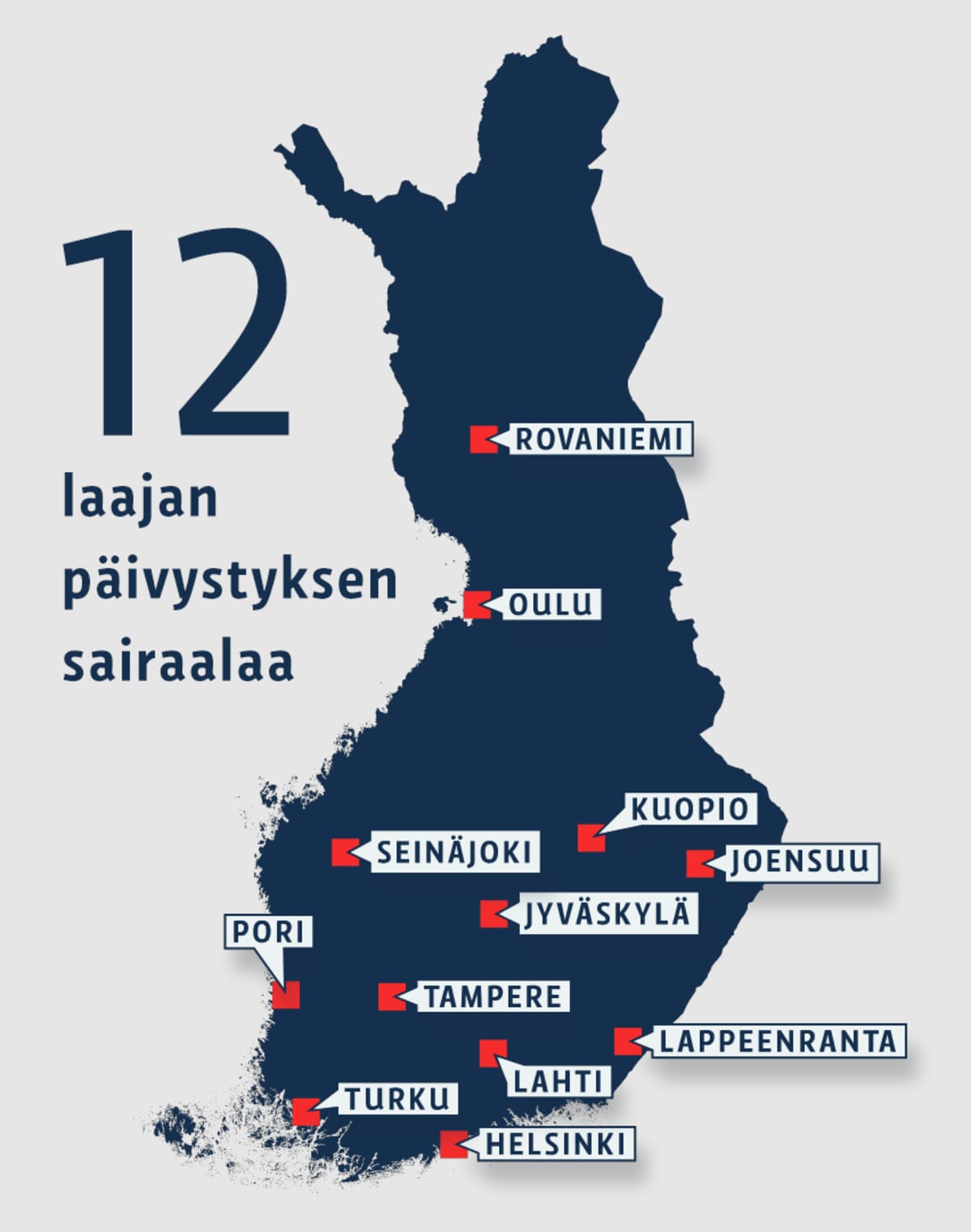 12 päivystyssairaalaa