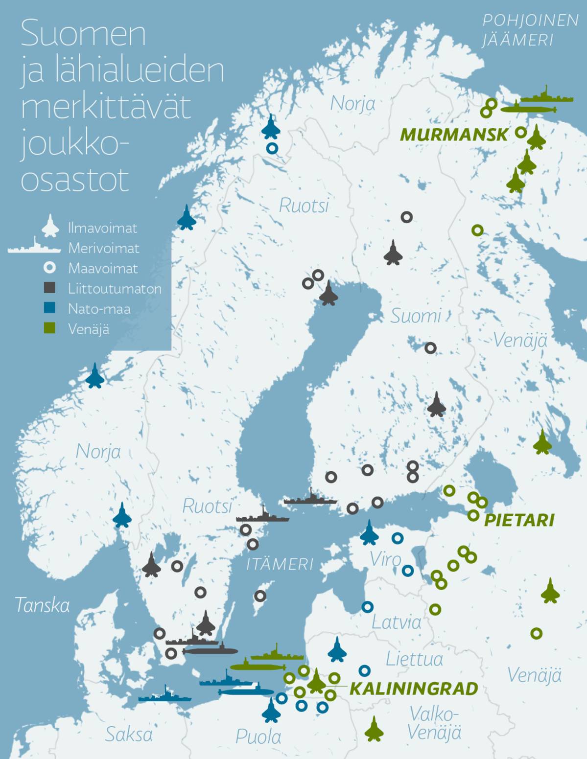 Suomen ja lähialueiden merkittävät joukko-osastot