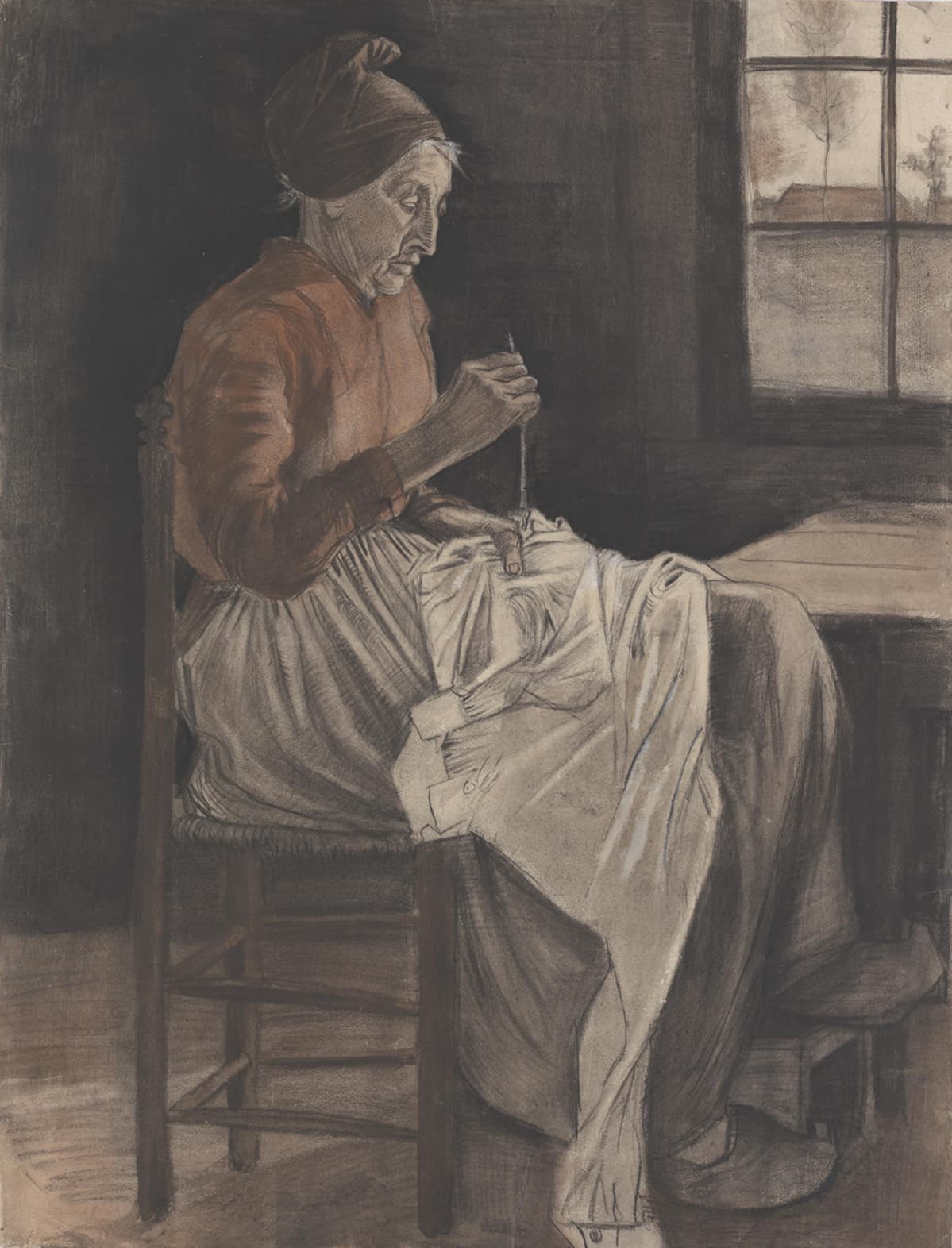 Vincent van Goghin teos, Ompeleva nainen, 1881.