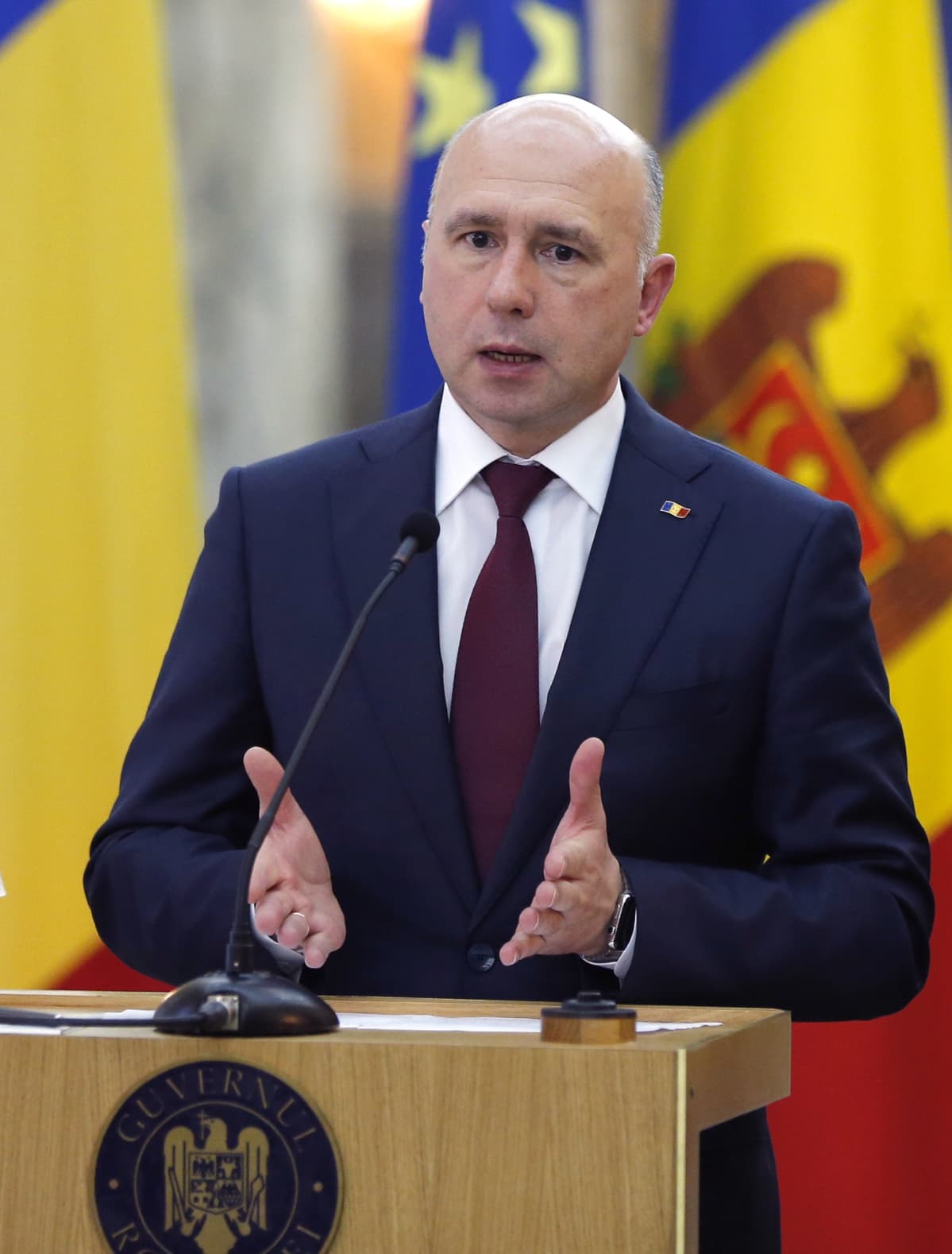 Pavel Filip vierailulla Romaniassa tammikuussa 2016.