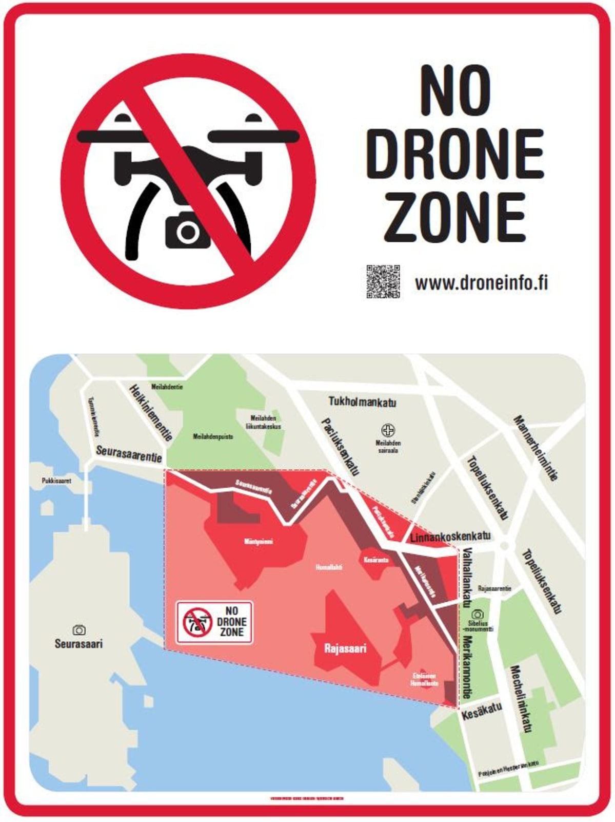 Dronen lentokieltoalue Helsingissä