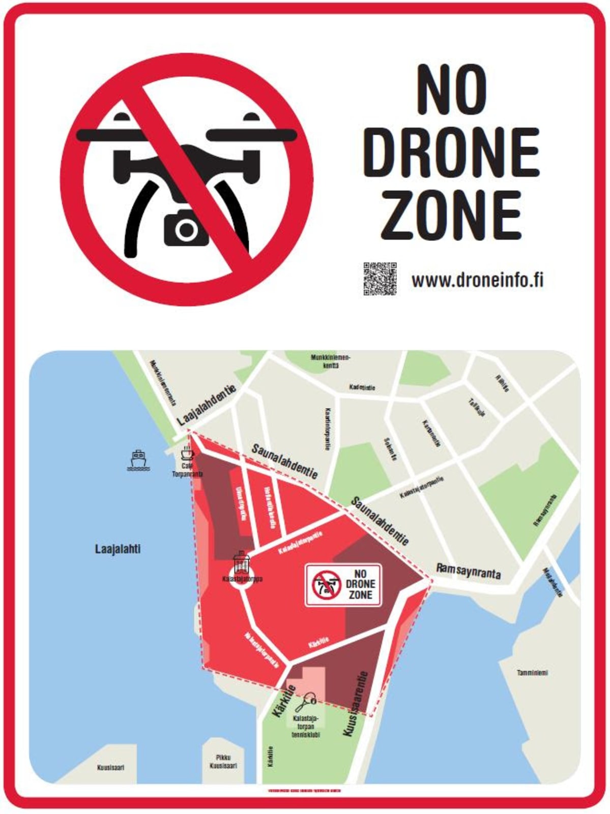 Dronen lentokieltoalue Helsingissä