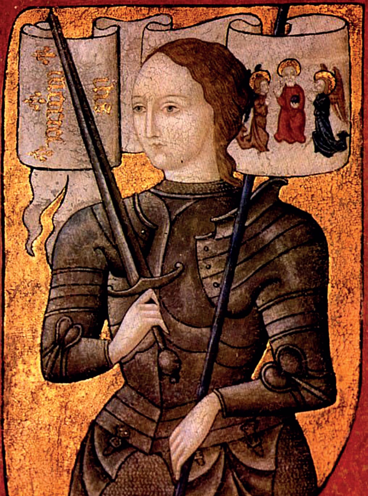 Jeanne d’Arc kuvattuna noin vuonna 1485 valmistuneessa maalauksessa. Tekijä tuntematon.