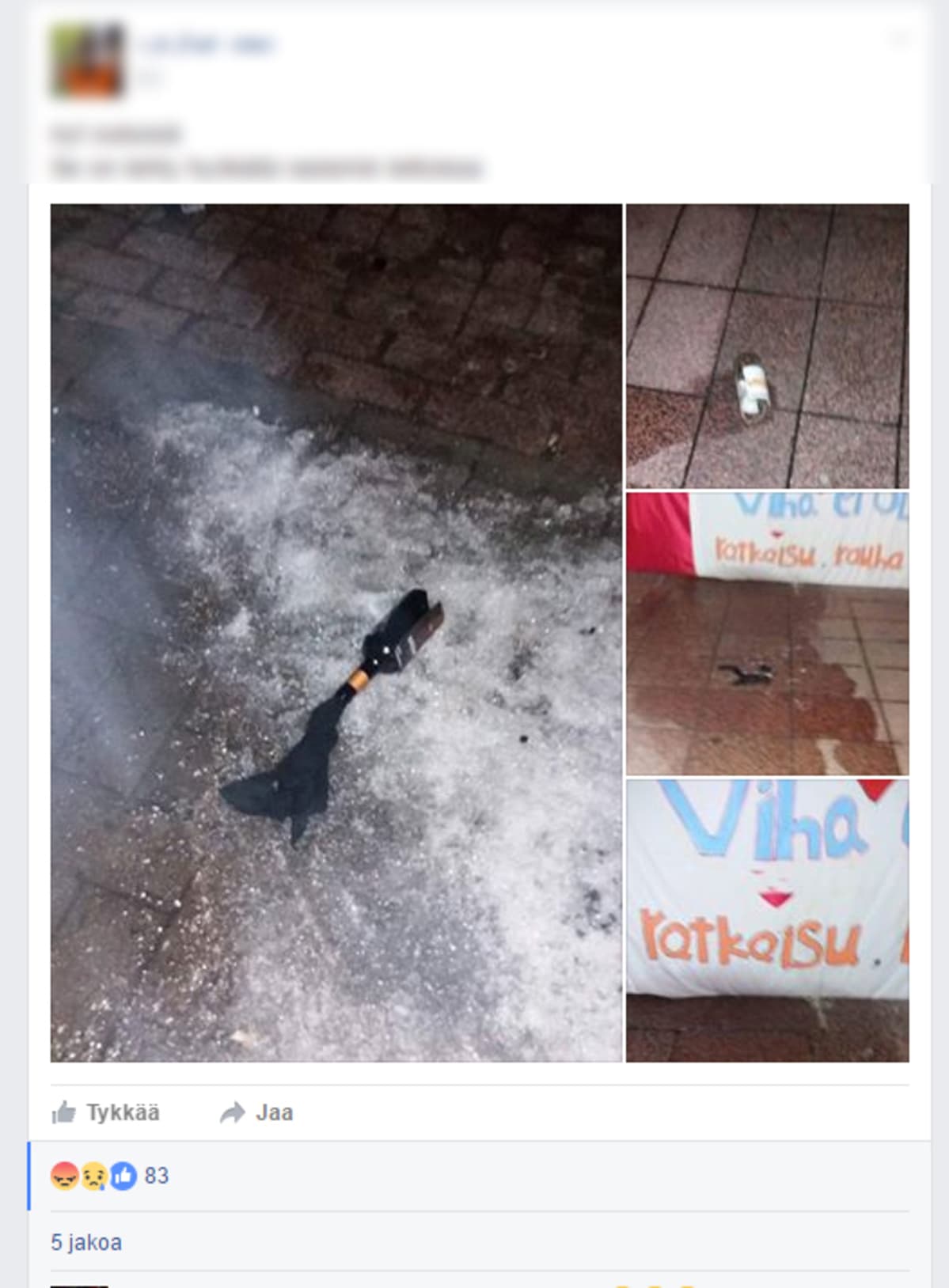 Kuvakaappaus Refugee Hospitality Club -Facebook sivulta.