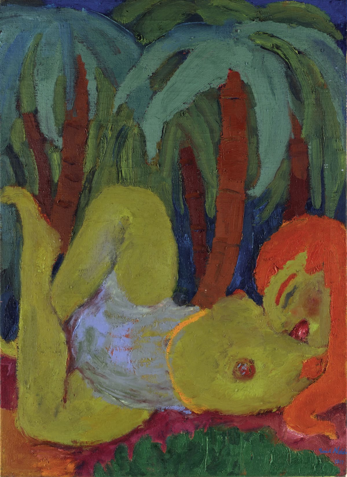 Ada und Emil Nolde maalaus "Palmujen alla".