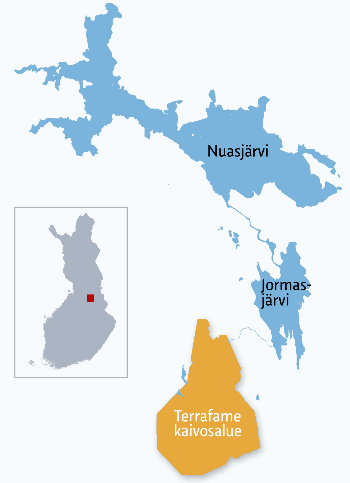Kartta Terrafamen alueesta