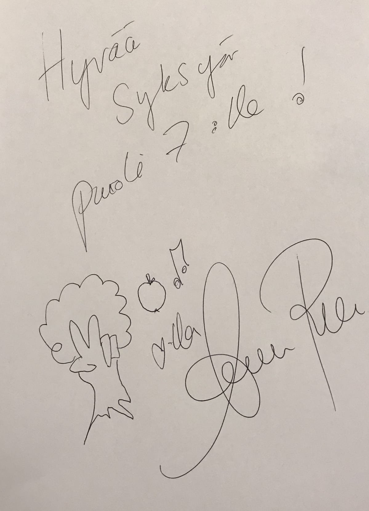Anna Puu jätti terveisensä Puoli seiskan katsojille.