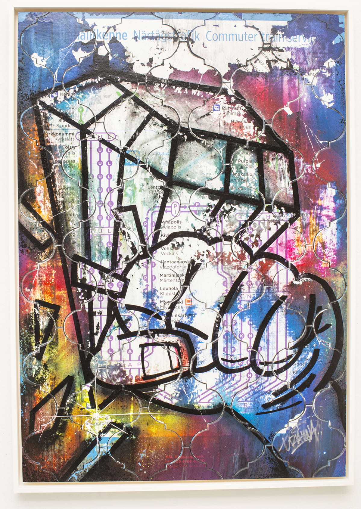Graffittitaiteilija Traman teos.