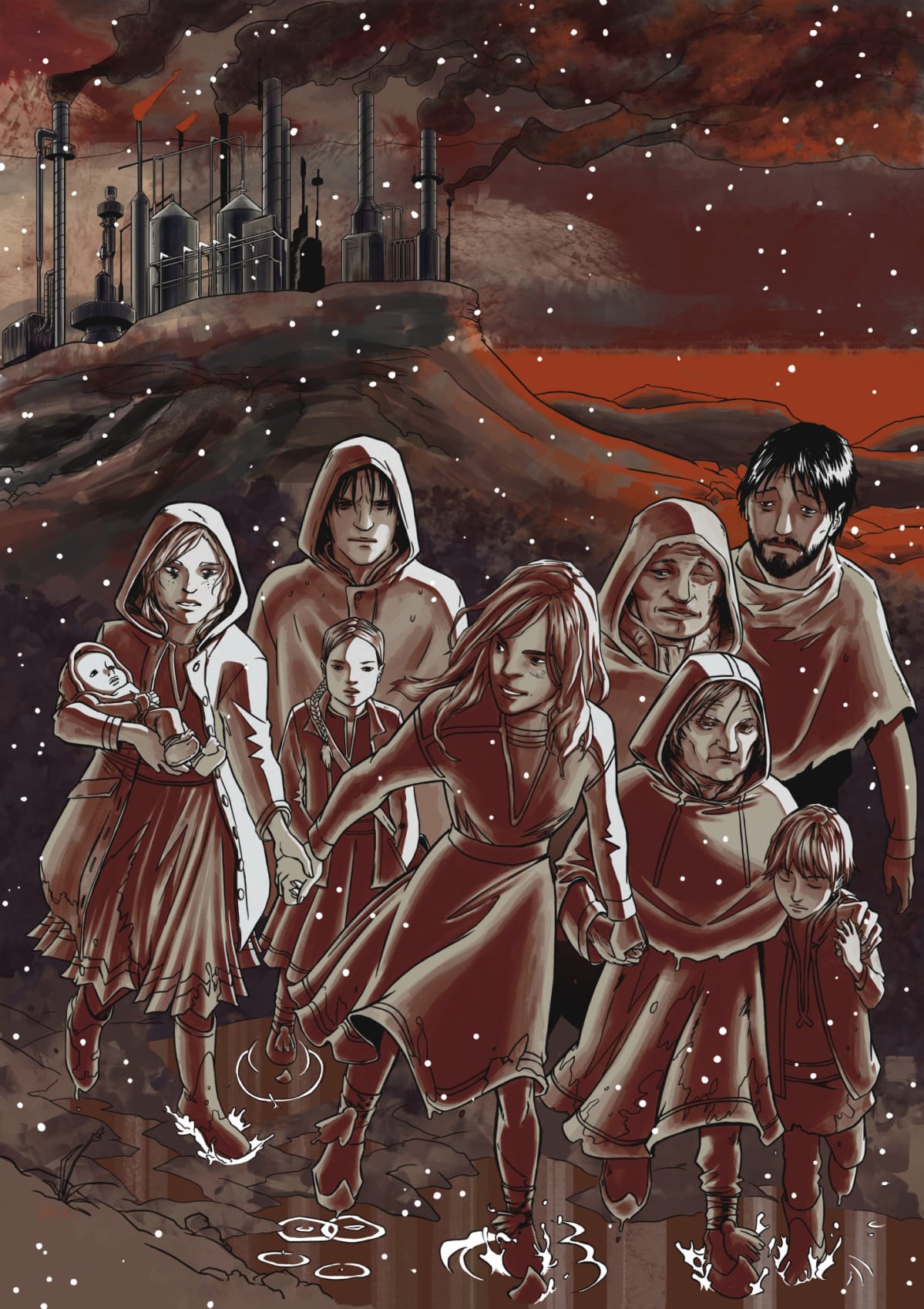 Leading family to safety