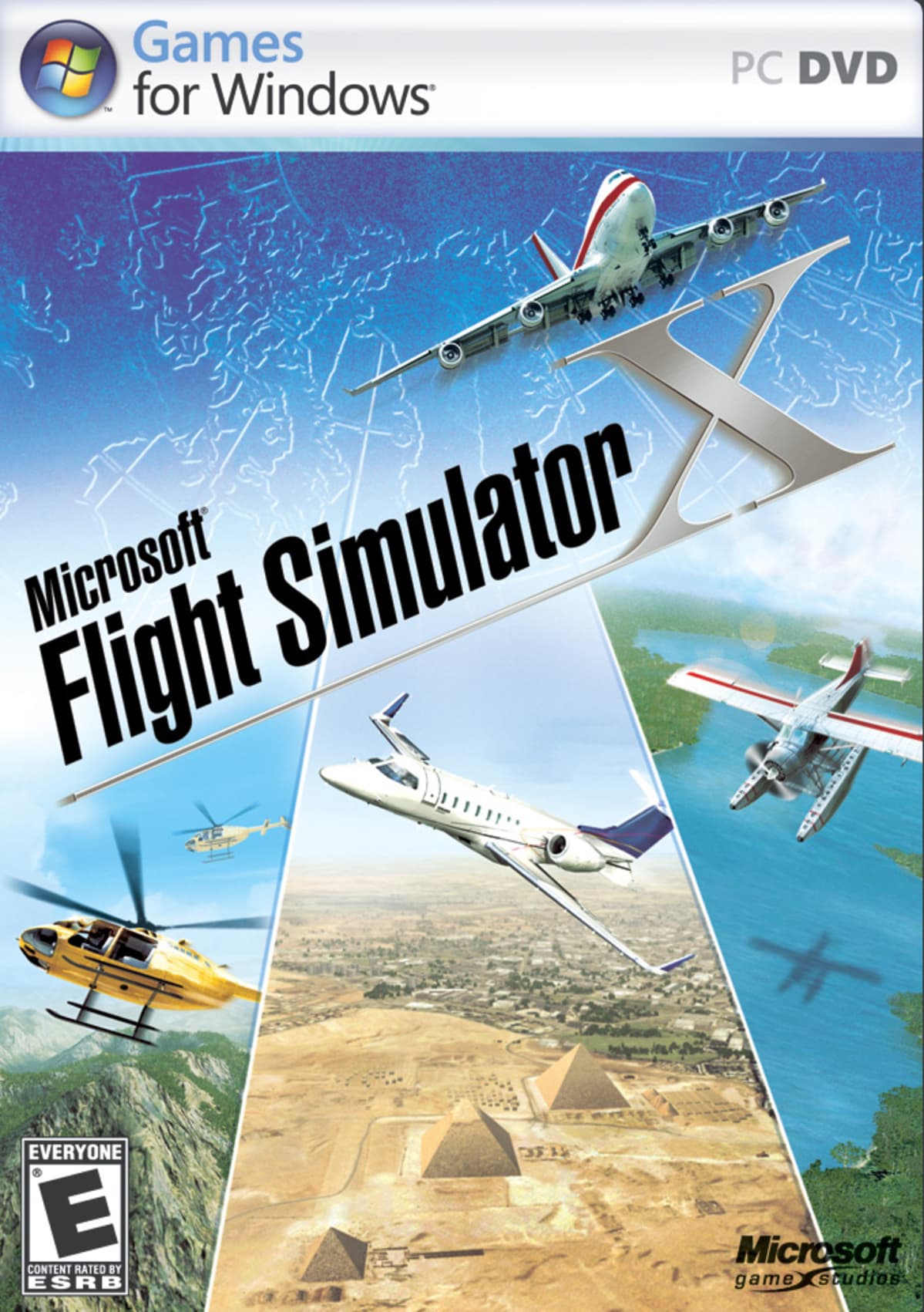 Microsoft Flight Simulator X -pelin kansi.