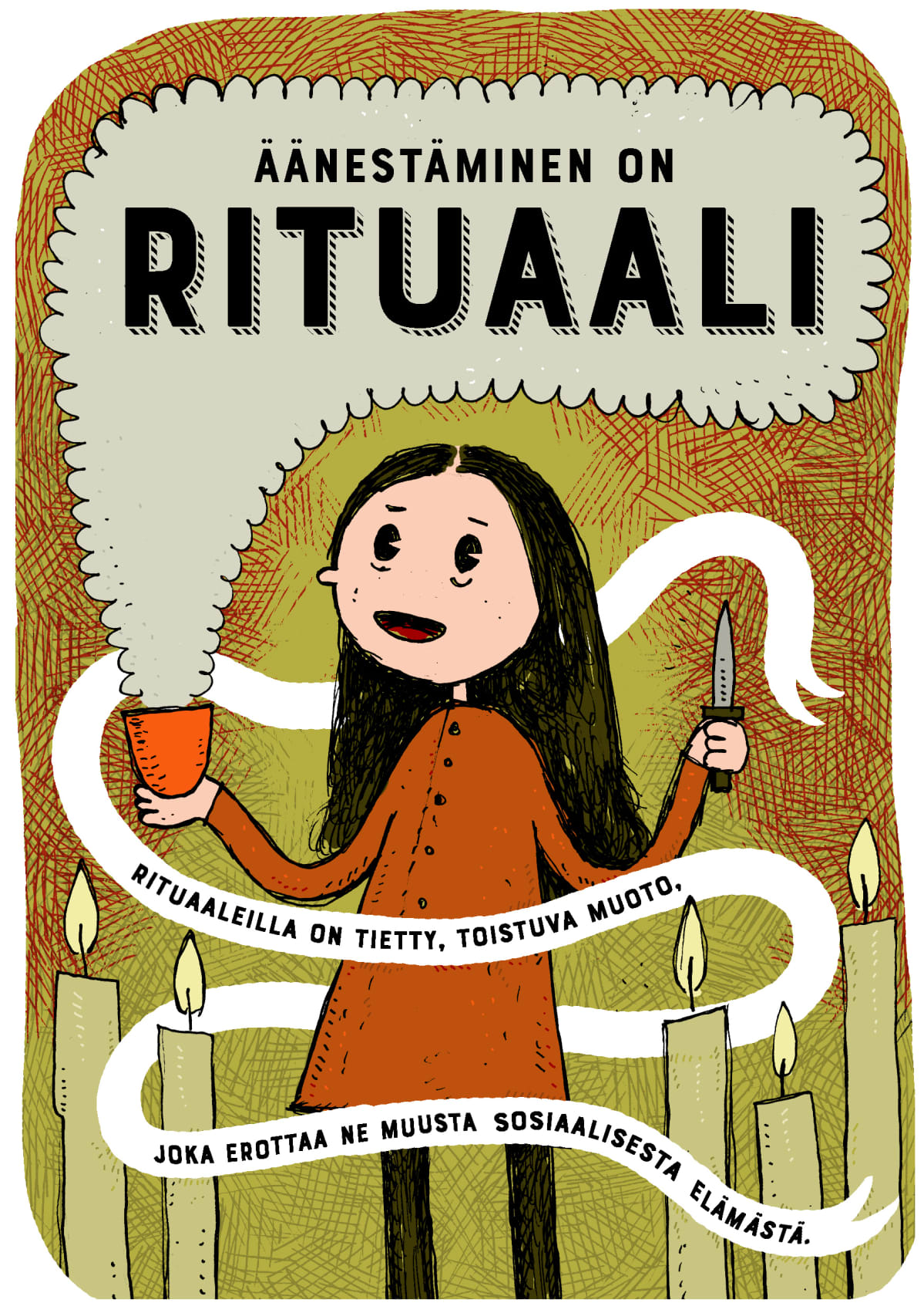 Aiju Salminen, sarjakuvakolumni, äänestäminen, kuva 1