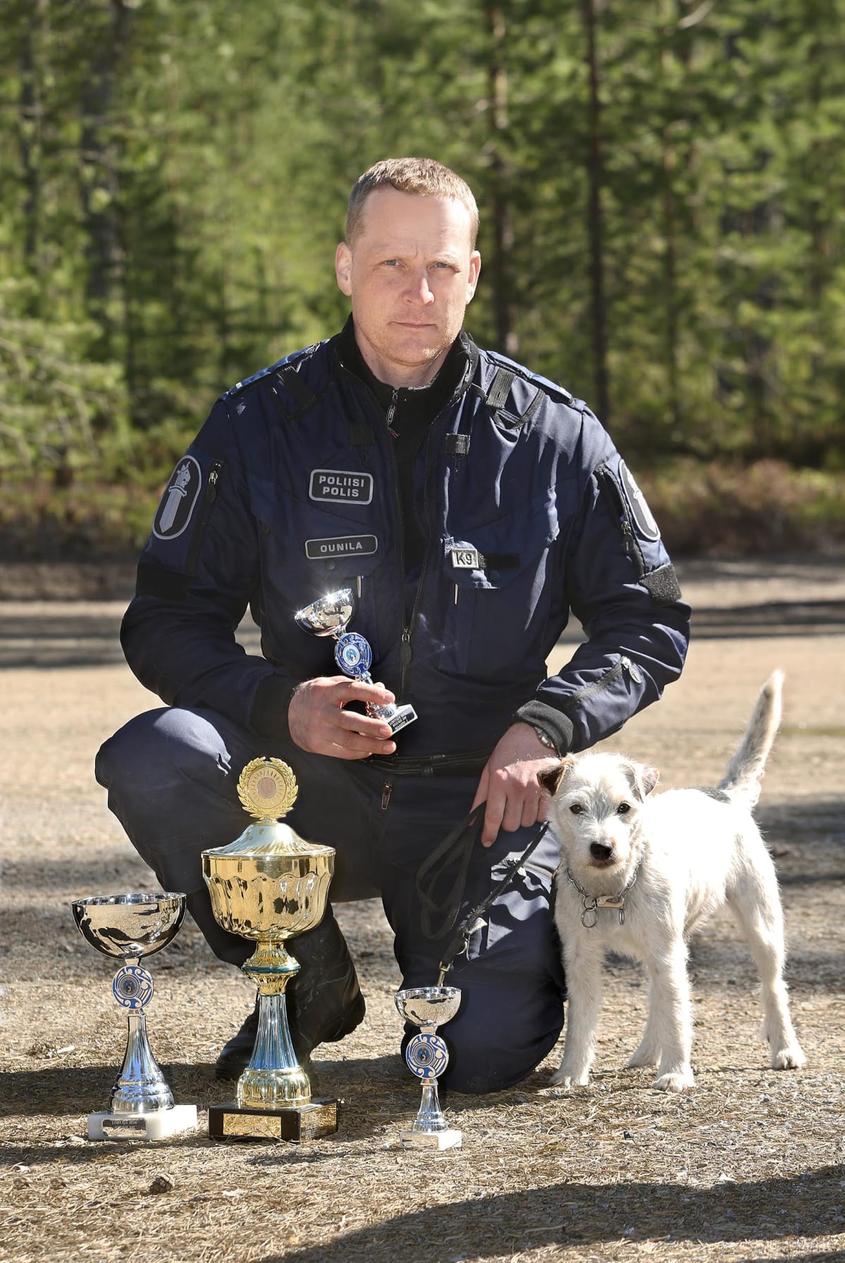 Miikka Ounila ja Jekku-koira voittivat poliisin huumekoirien SM-kisat.