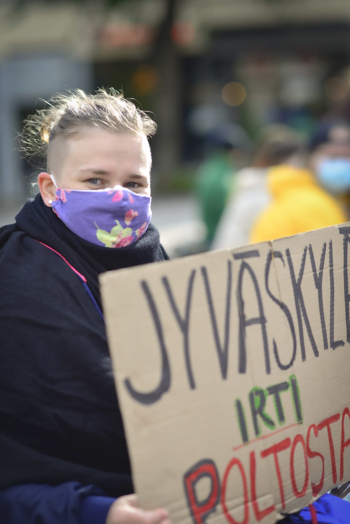 Mona Vanhanen,ilmastomielenosoitus Jyväskylä 5.9.2020
