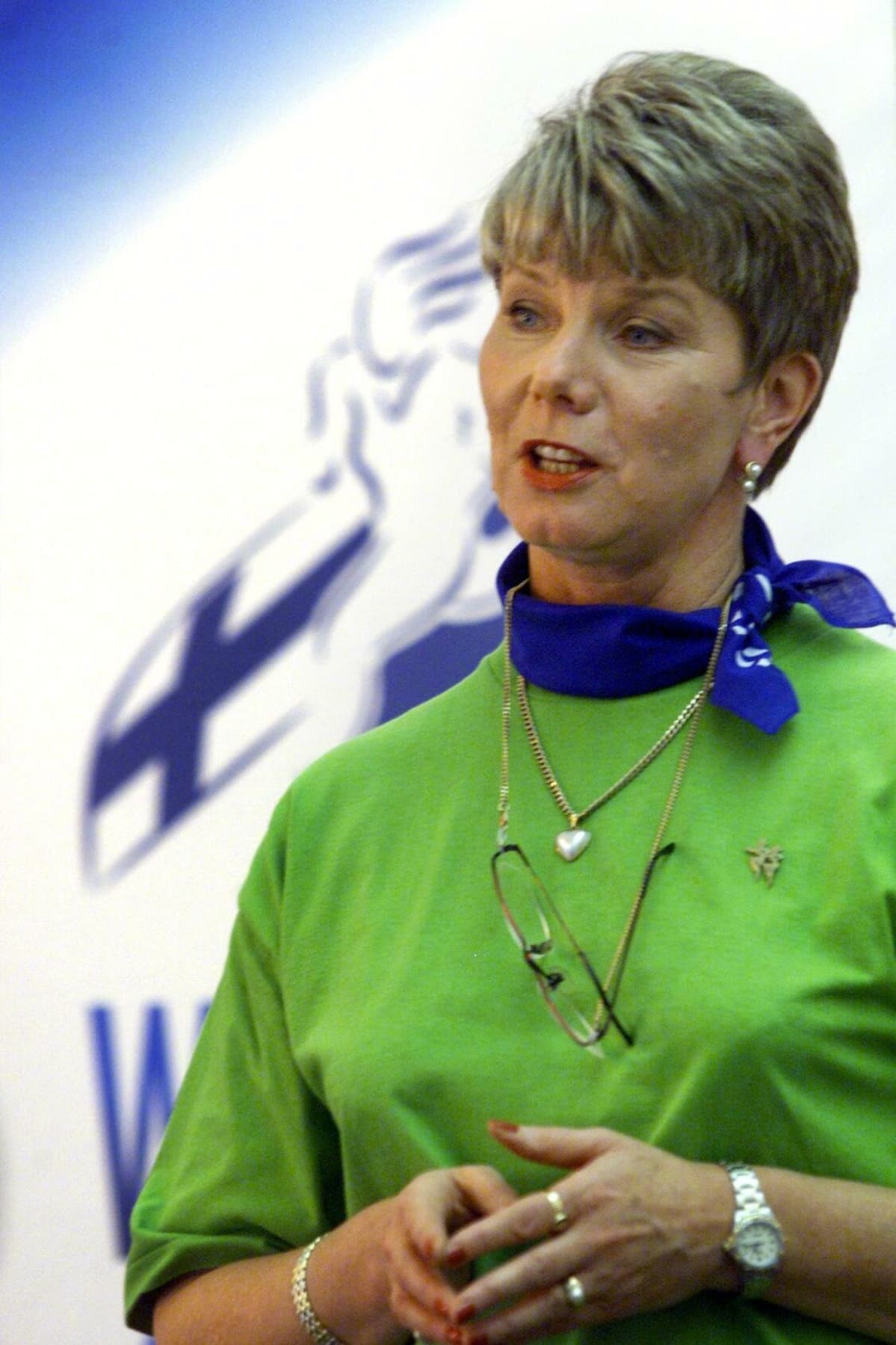 Birgitta Kervinen puhui naisten urheilua käsittelevässä mediaseminaarissa Helsingissä.