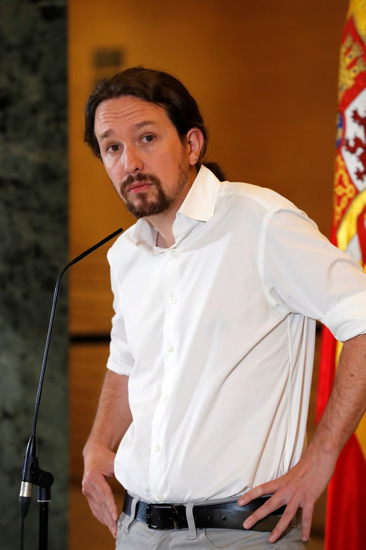Vasemmistolaisen Podemos-puolueen puheenjohtaja Pablo Iglesias.