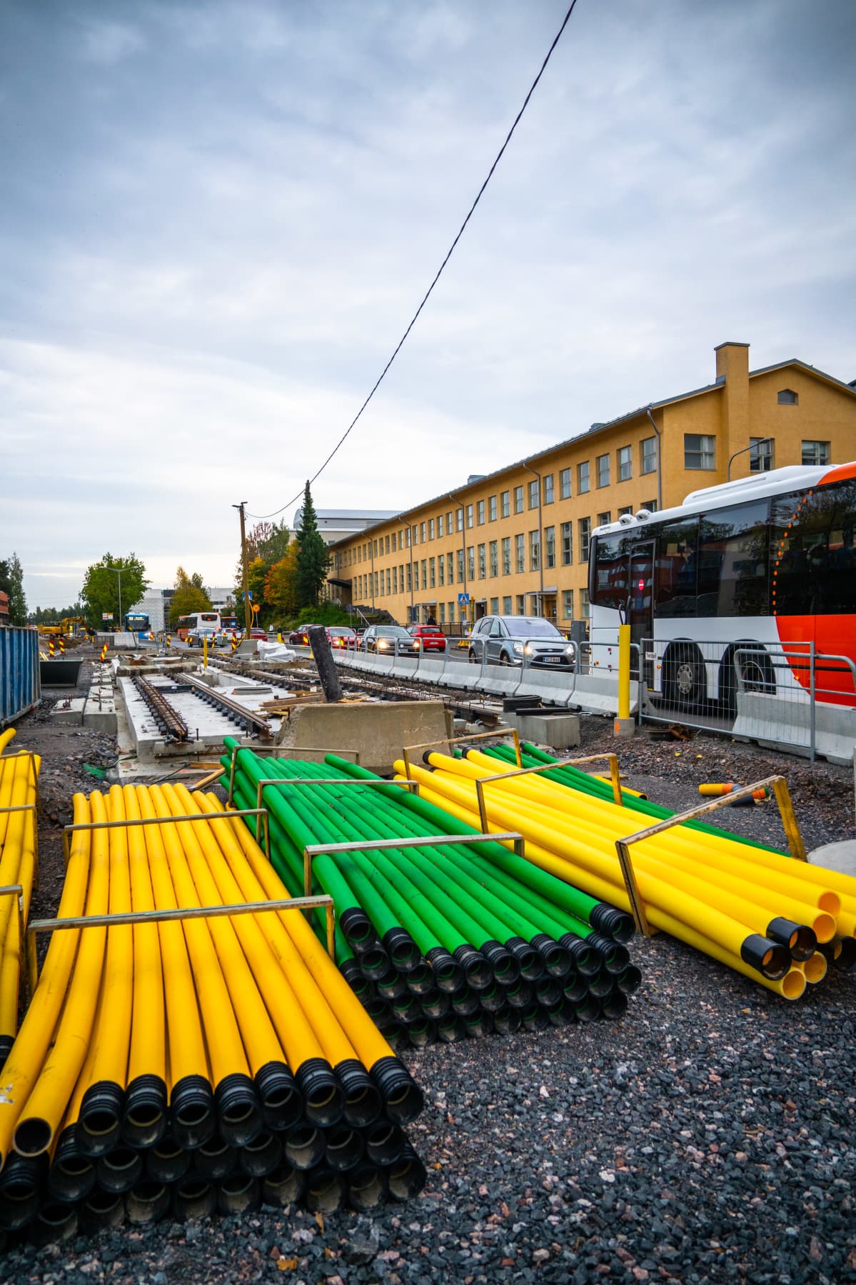 Raide-Jokerin työmaa-alue Helsingin Pitäjänmäessä.