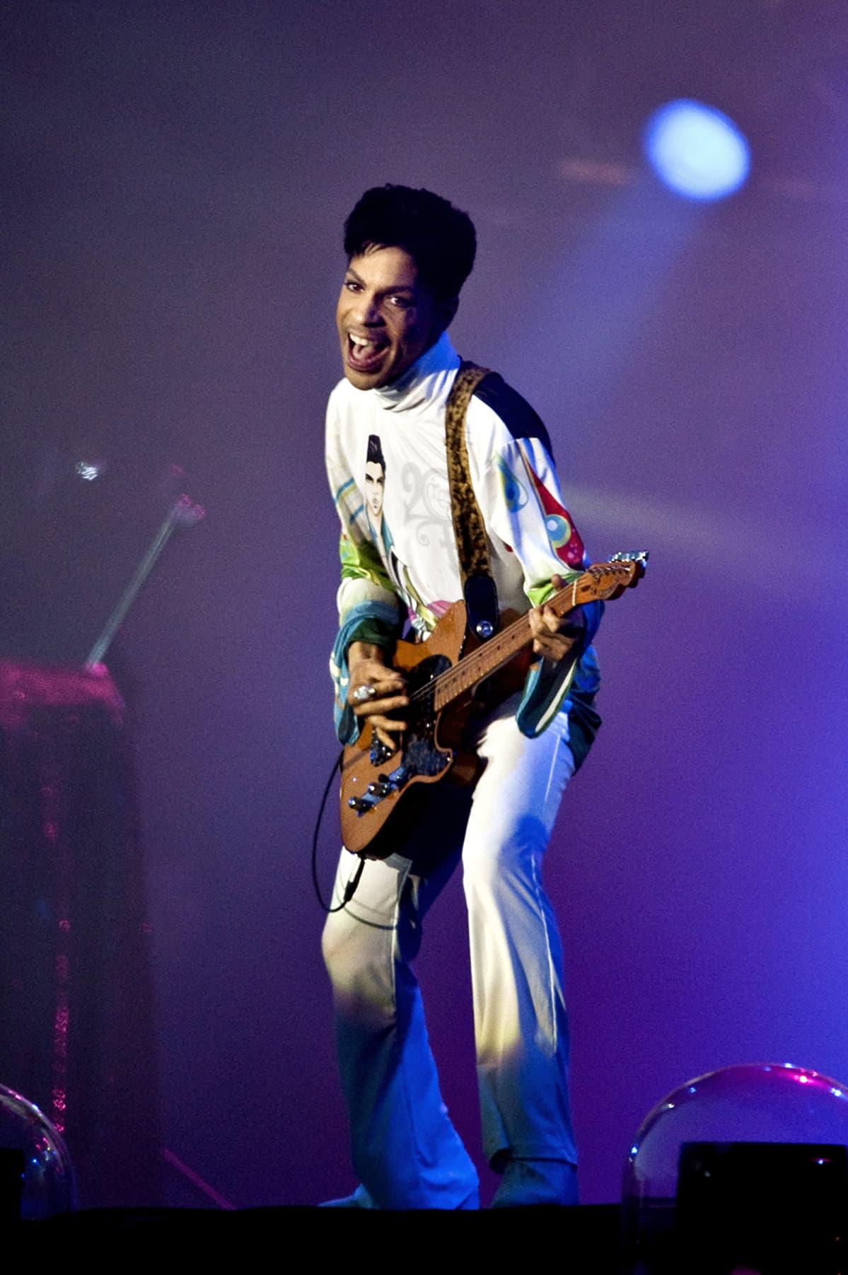 Prince esiintyi Roskilden festivaalilla Tanskassa 4. heinäkuuta 2010.