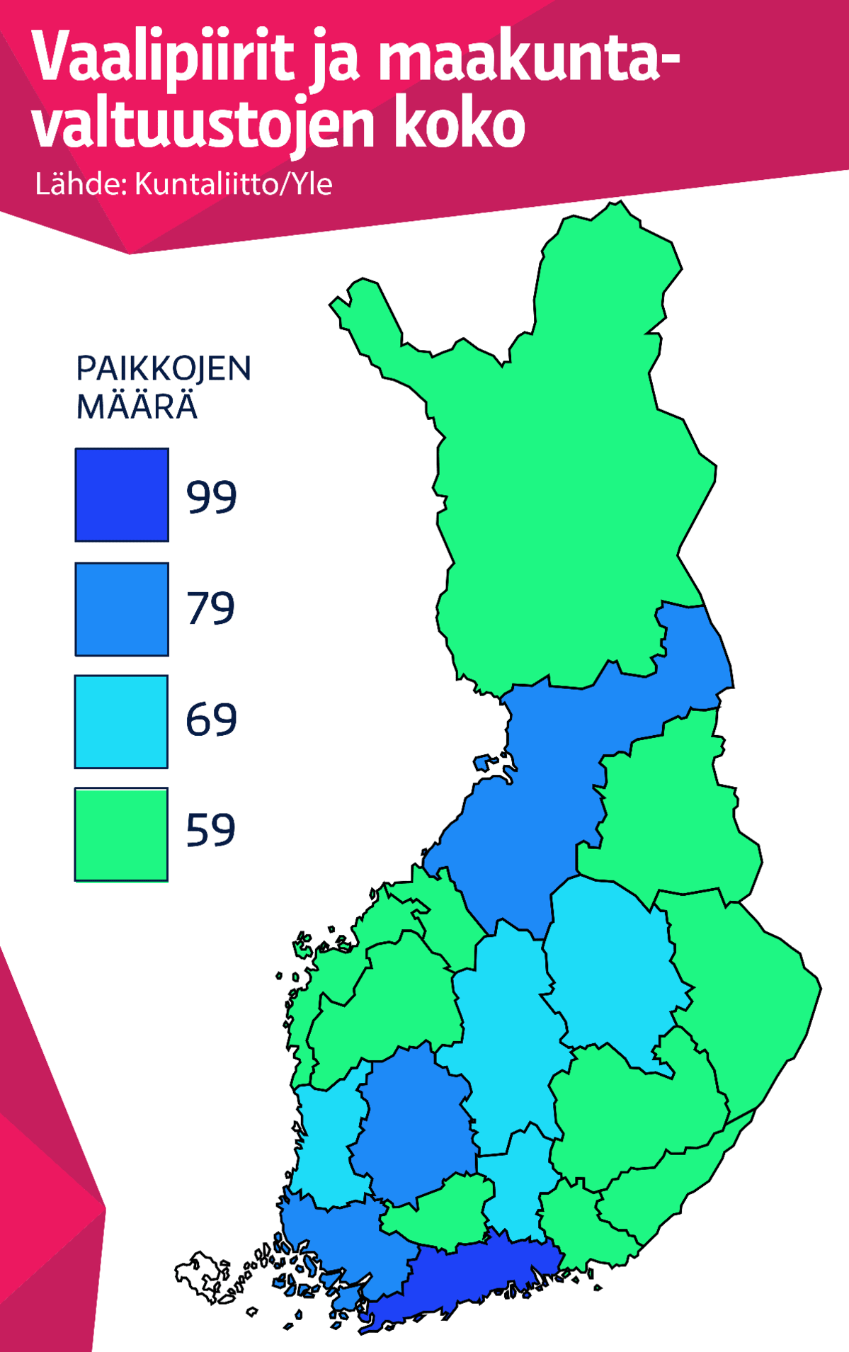 Vaalipiirit ja maakuntavaltuustojen koko