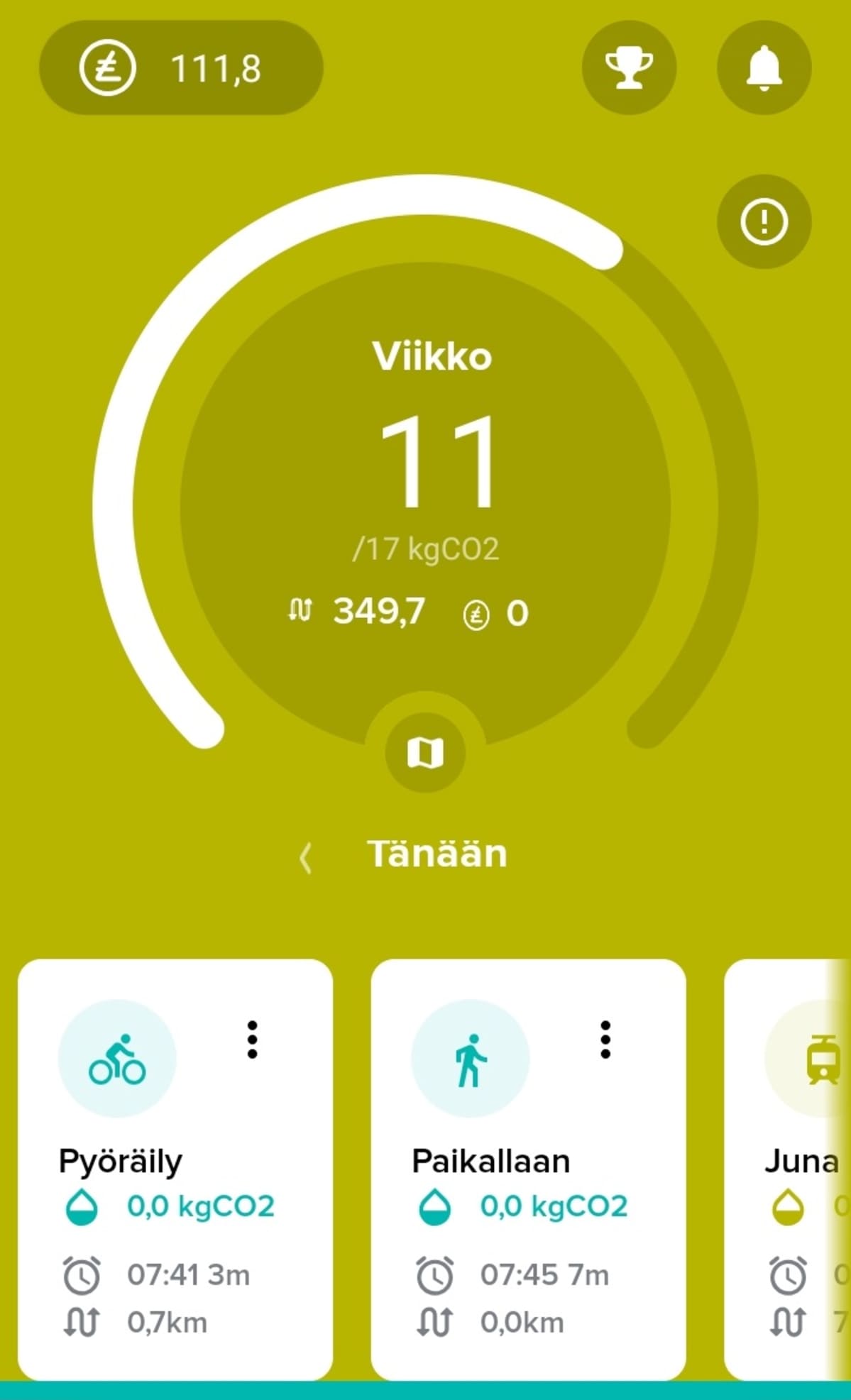 kuvakaappaus CitiCap-sovelluksesta