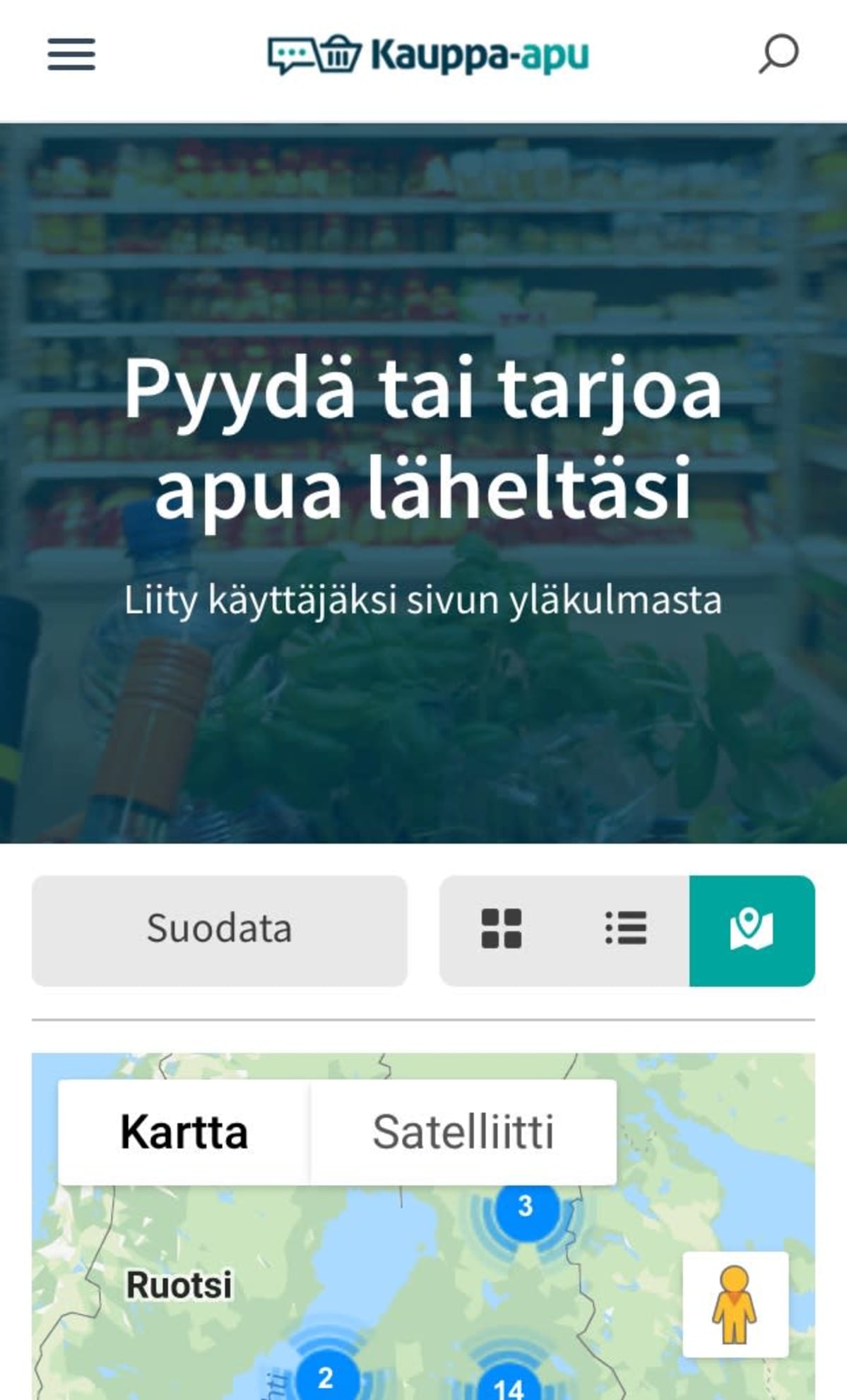 Kauppa-apu verkkosivu.