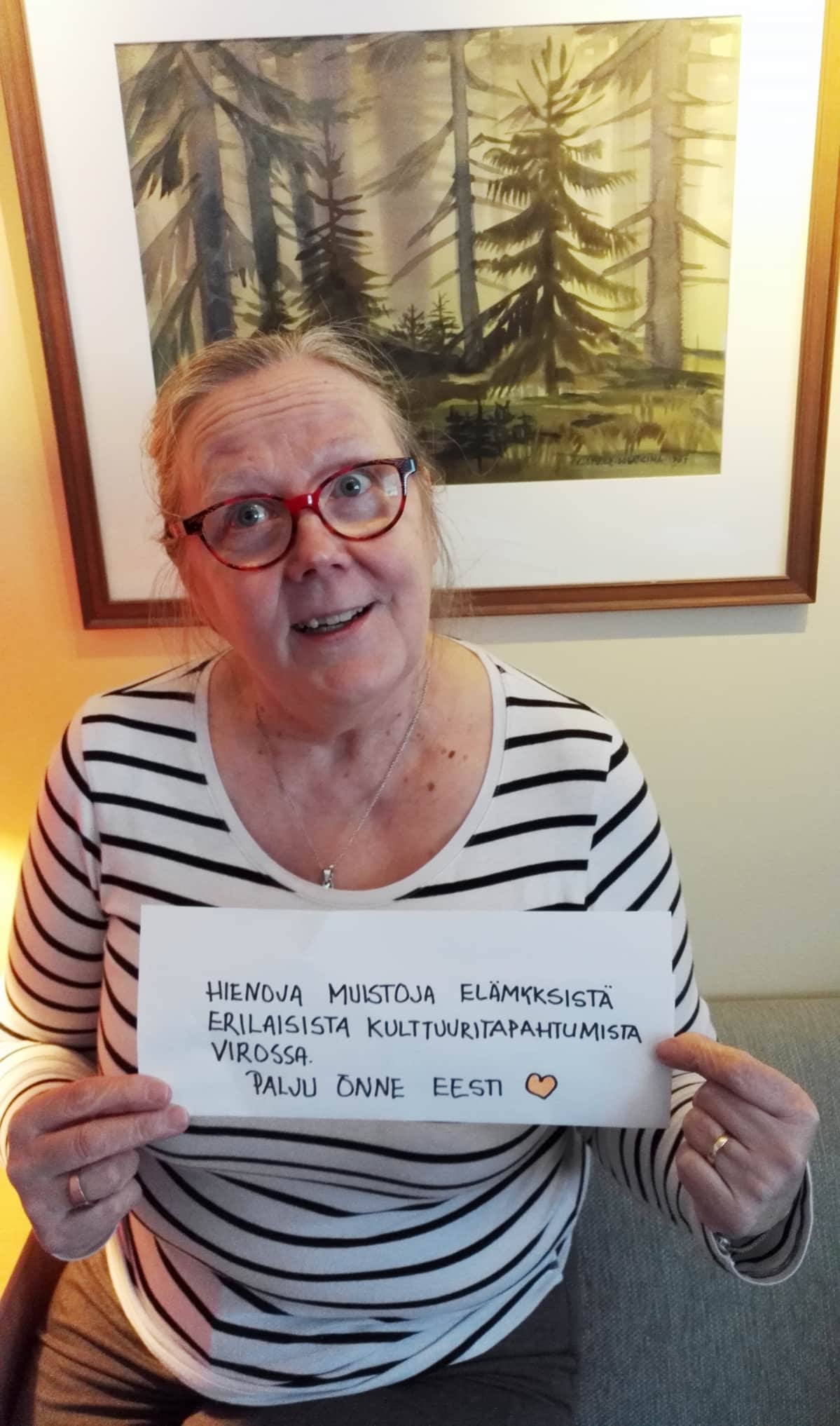 Tarja Manner onnittelee Viroa.