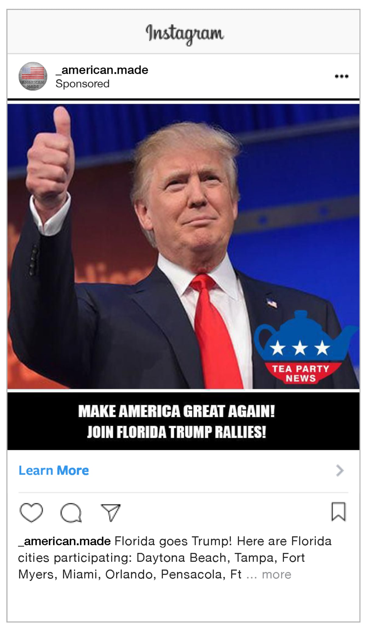 Trump nosta peukaloaan.