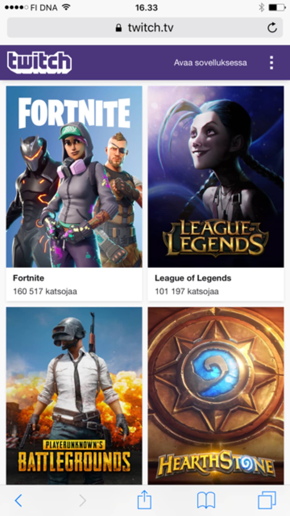 Kuvakaappaus twitchistä.