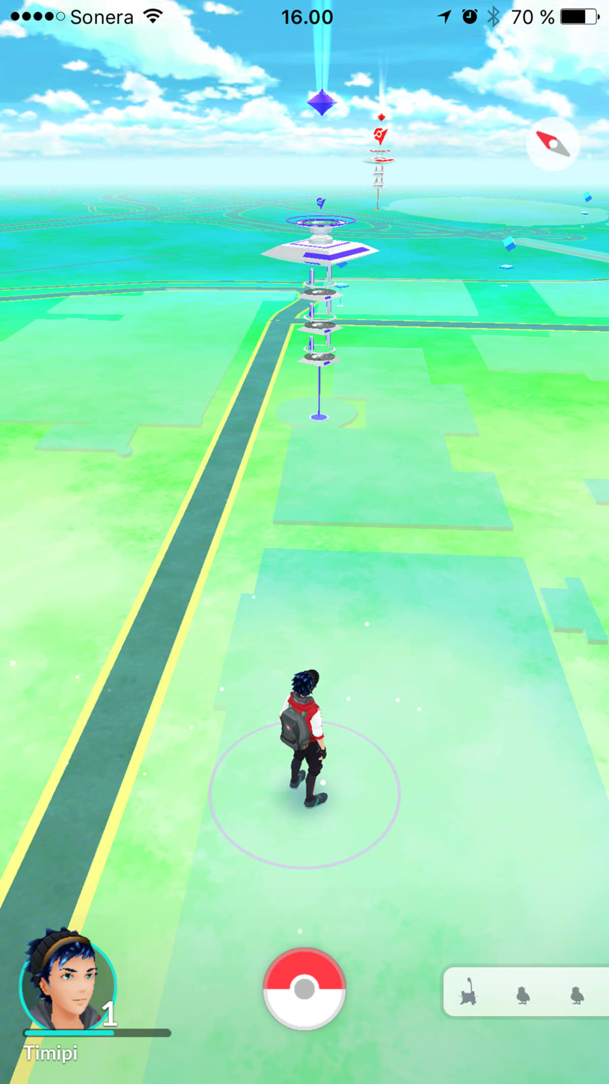 Kuvakaappaus pelistä Pokémon go.