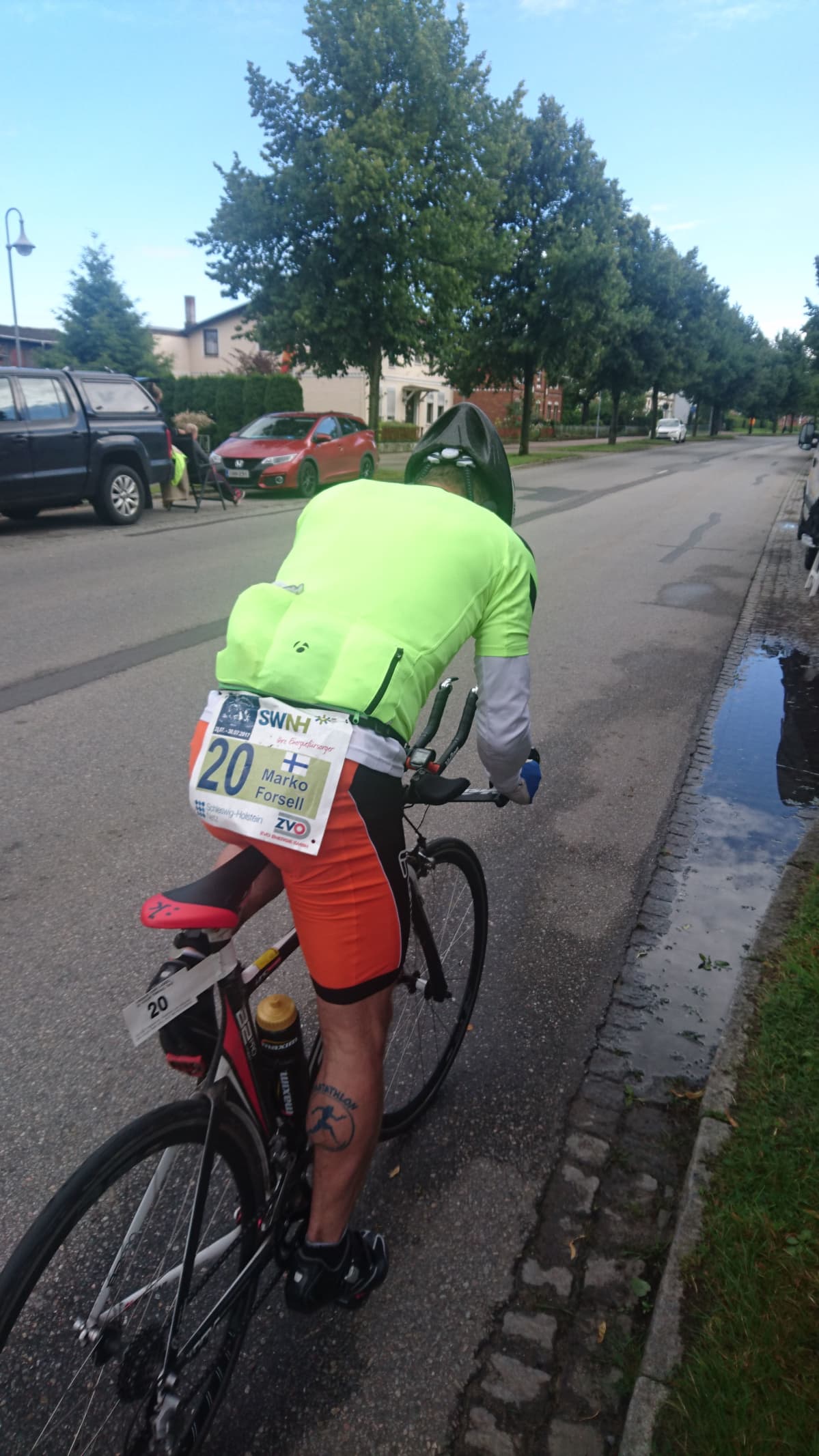 Marko Forsell pyöräilyosuudella Saksassa.