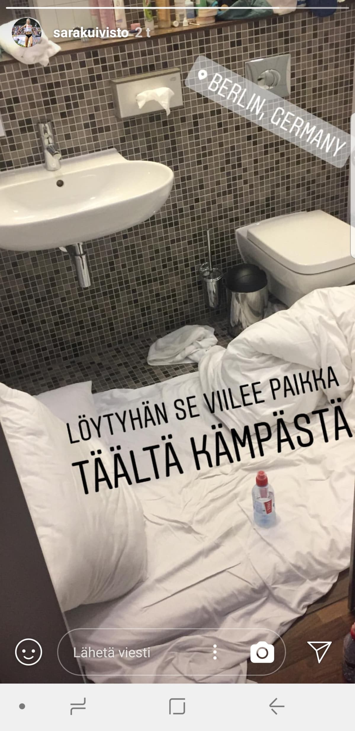 Kuvakaappaus Sara Kuiviston Instagramista