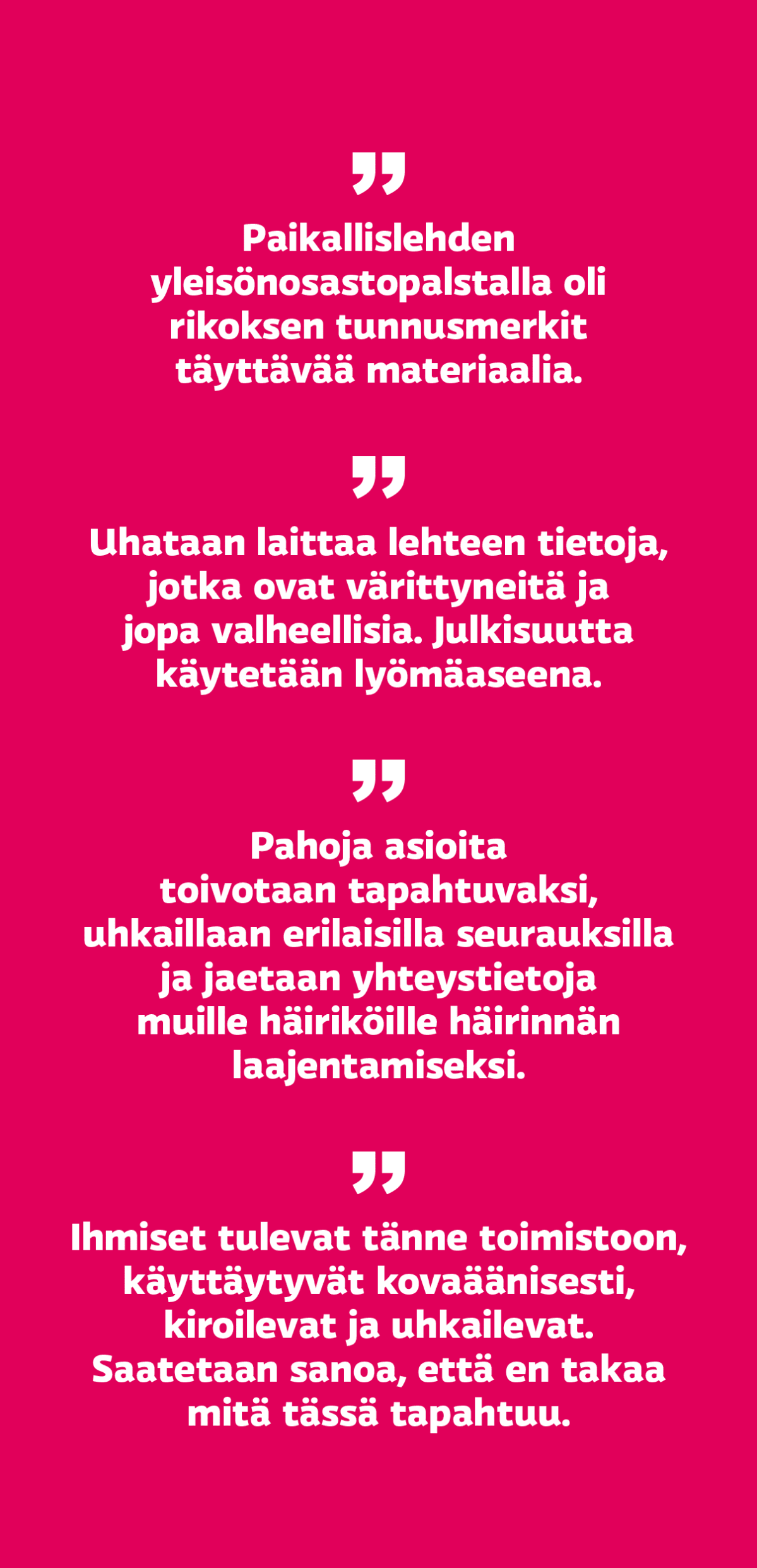 Kuntapäättäjille osoitetun kyselyn vastauksia