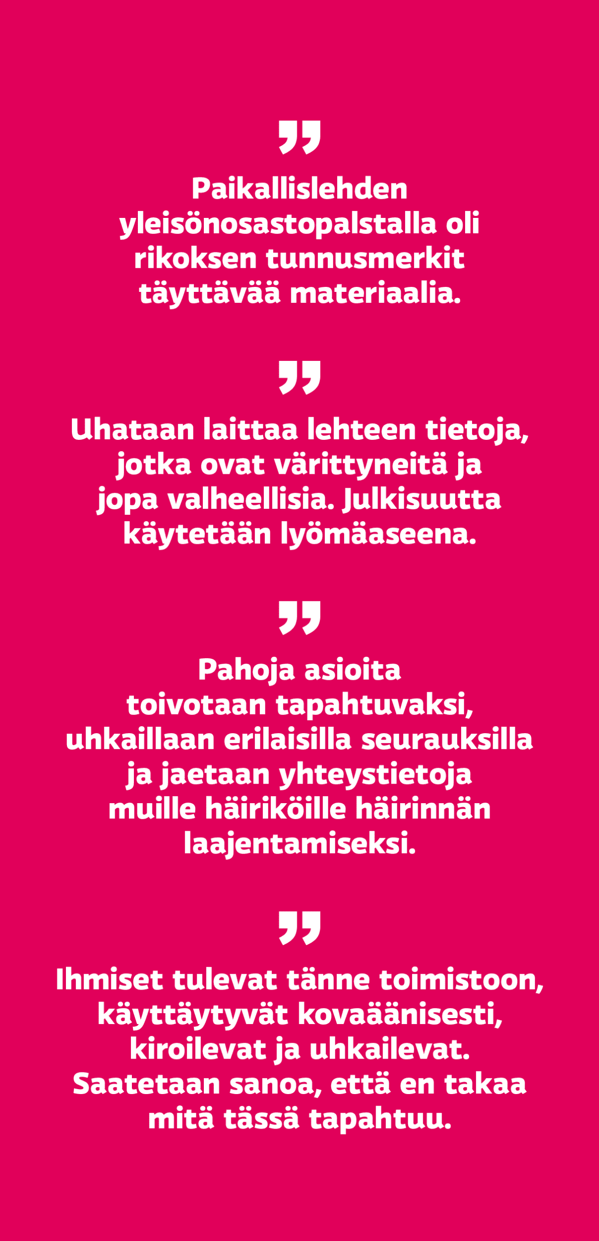 Kuntapäättäjille osoitetun kyselyn vastauksia