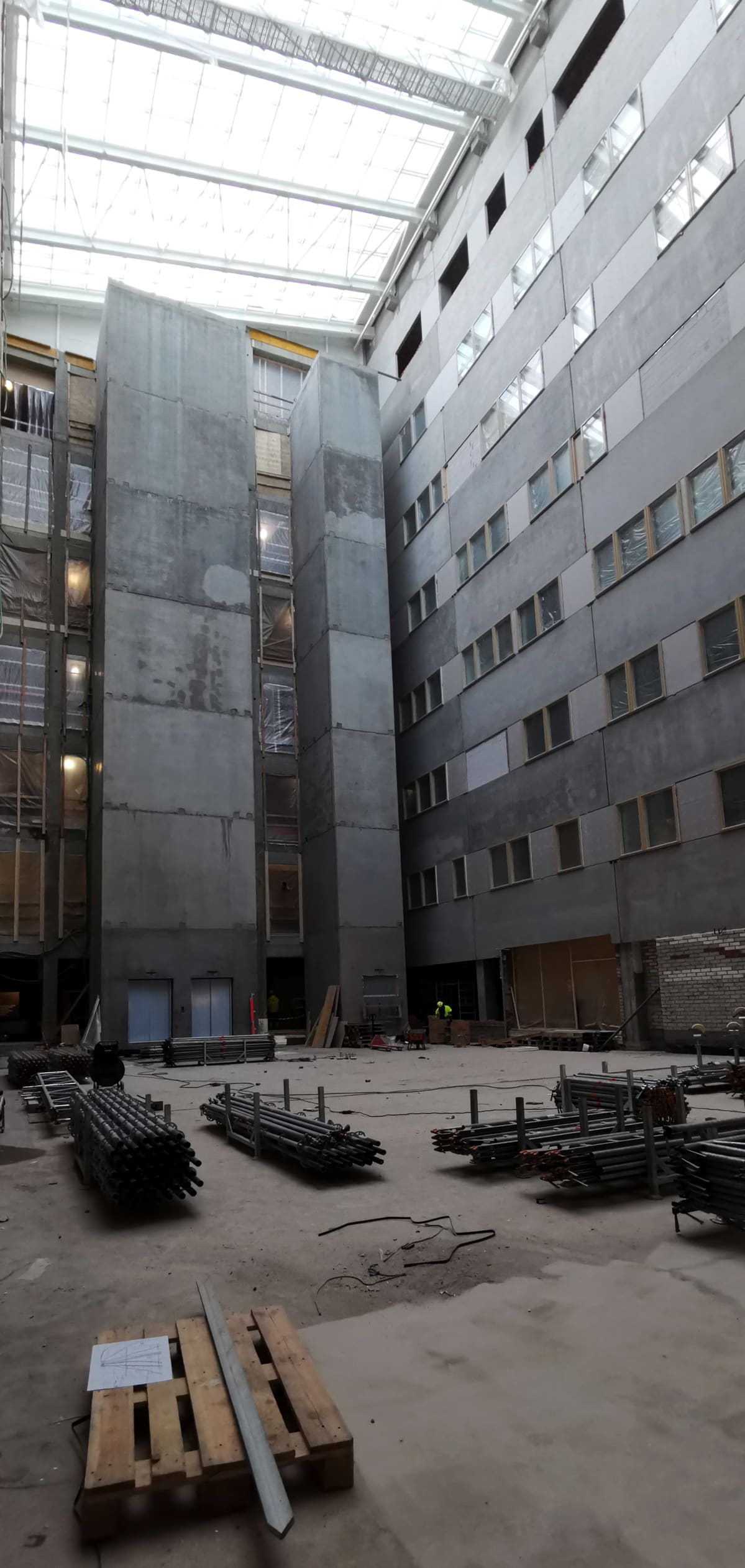 Tyksin Majakkasairaalan rakennustyömaa.