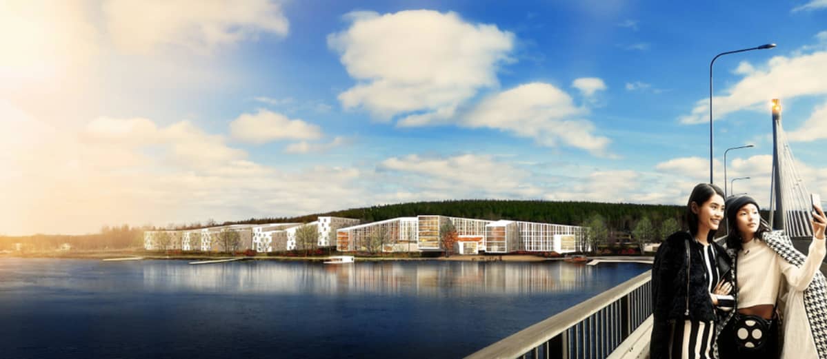 Iltatuulen viesti -työn havainnekuva Valionrannasta
