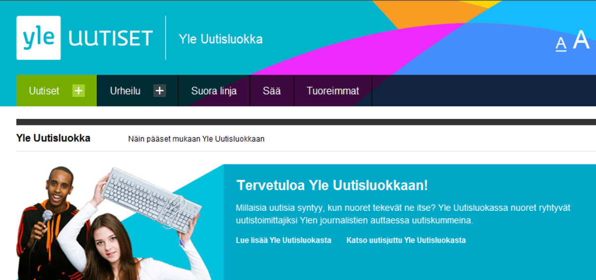 Uutisluokan nettisivu