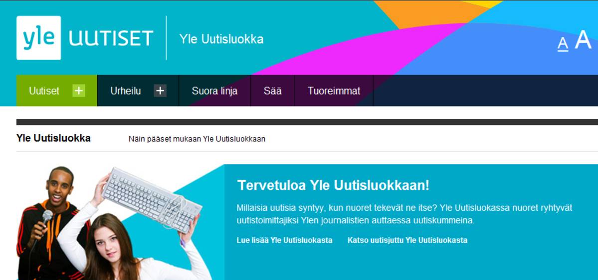Uutisluokan nettisivu